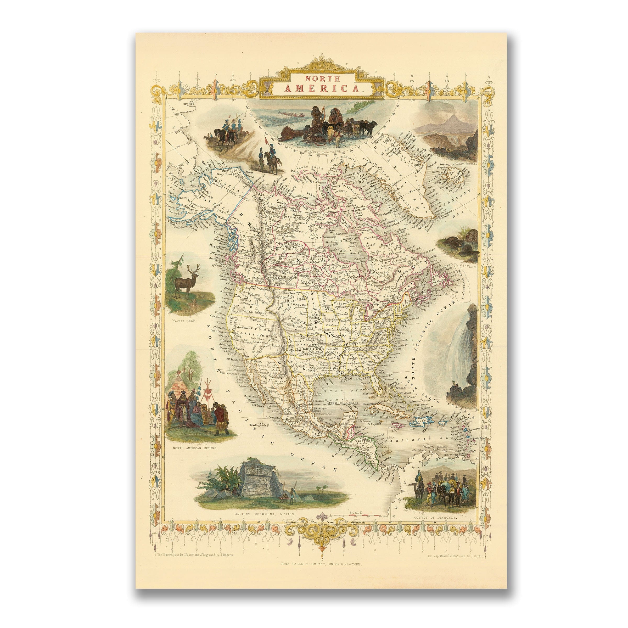 North America Map 1851