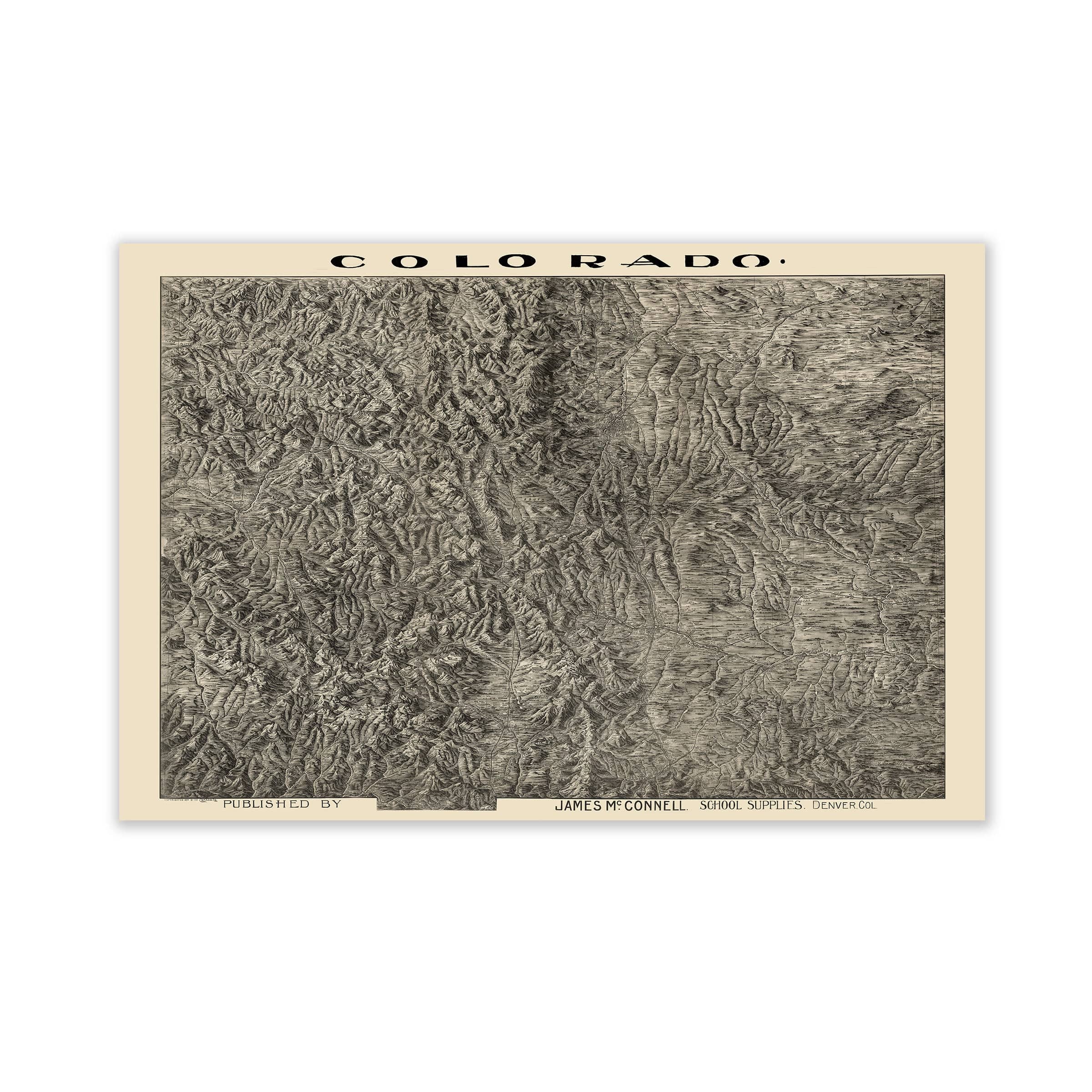 Relief Map of Colorado c.1894