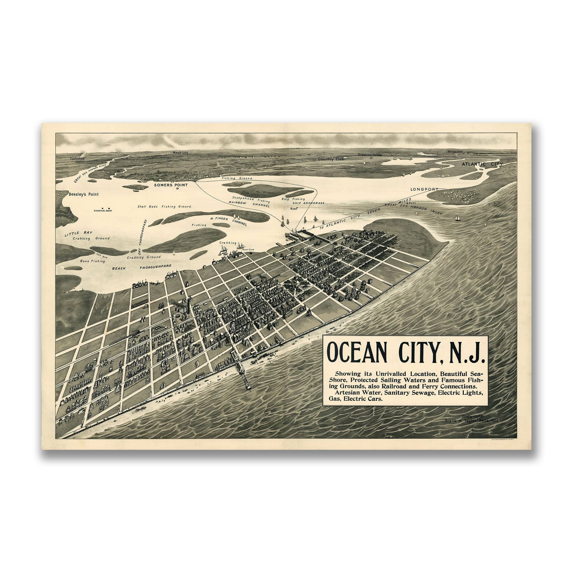 Ocean City, New Jersey Map 1903