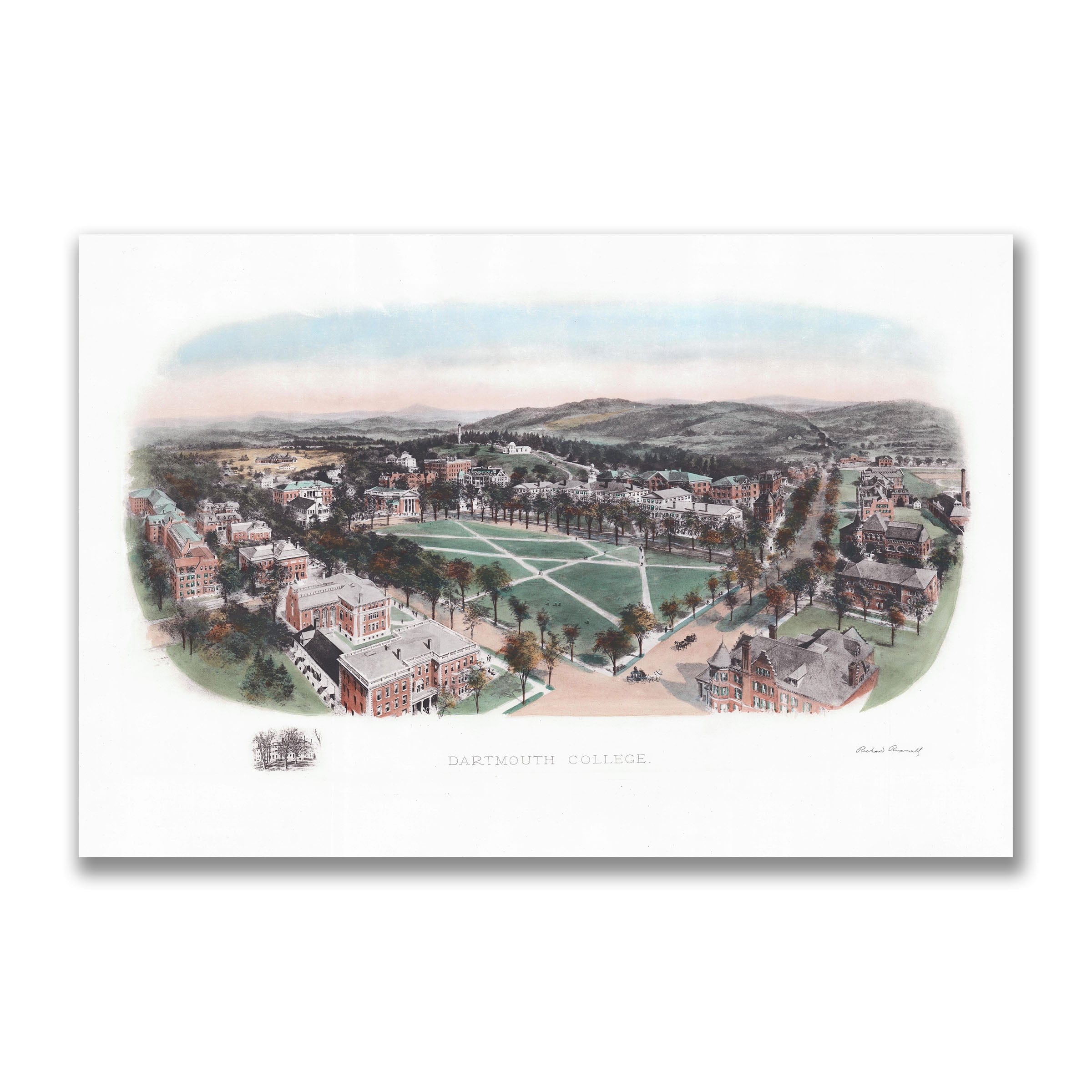 Dartmouth College, Hanover, NH Map 1913 - Archive Prints