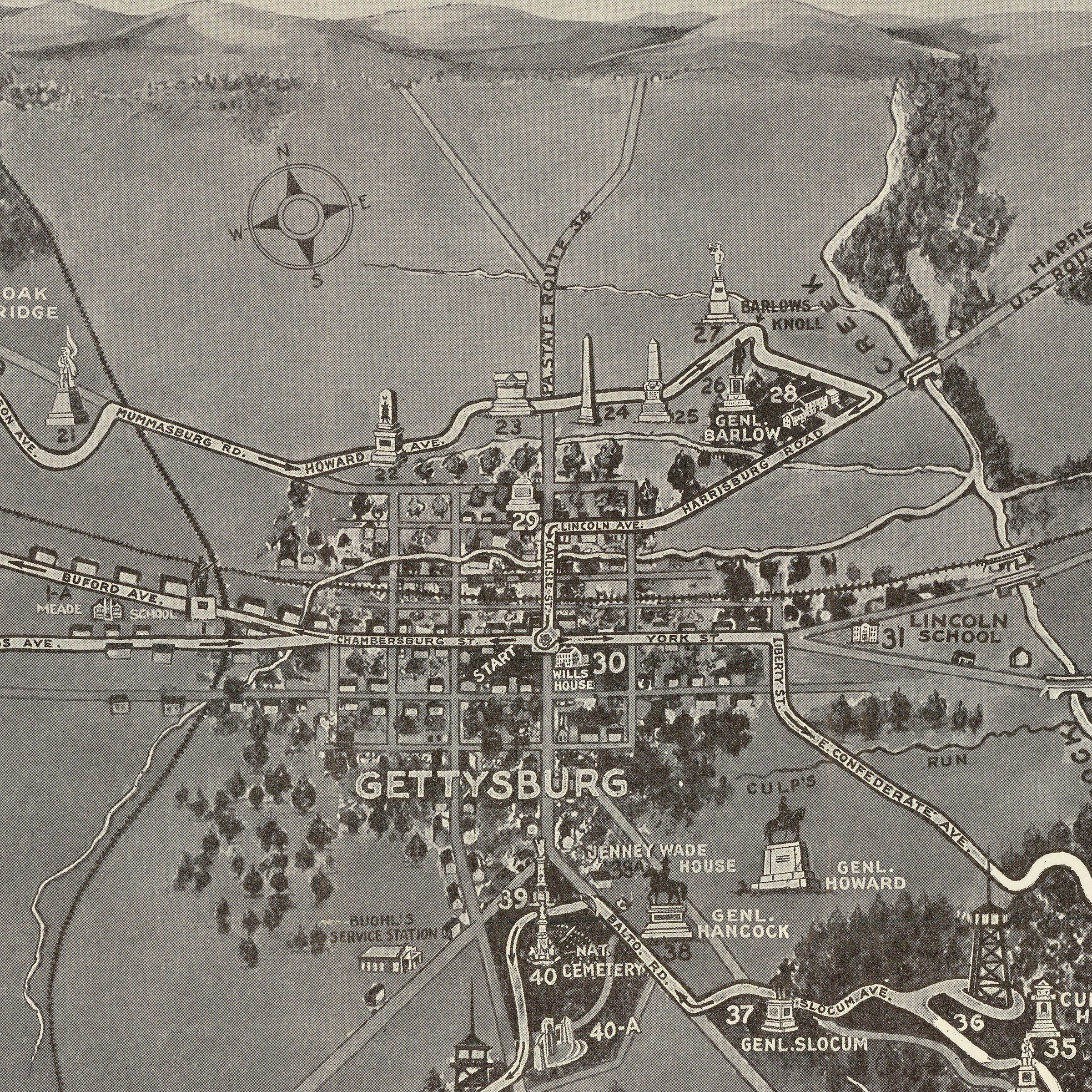 Map of the Battlefield of Gettysburg c. 1890 - Memorial Association