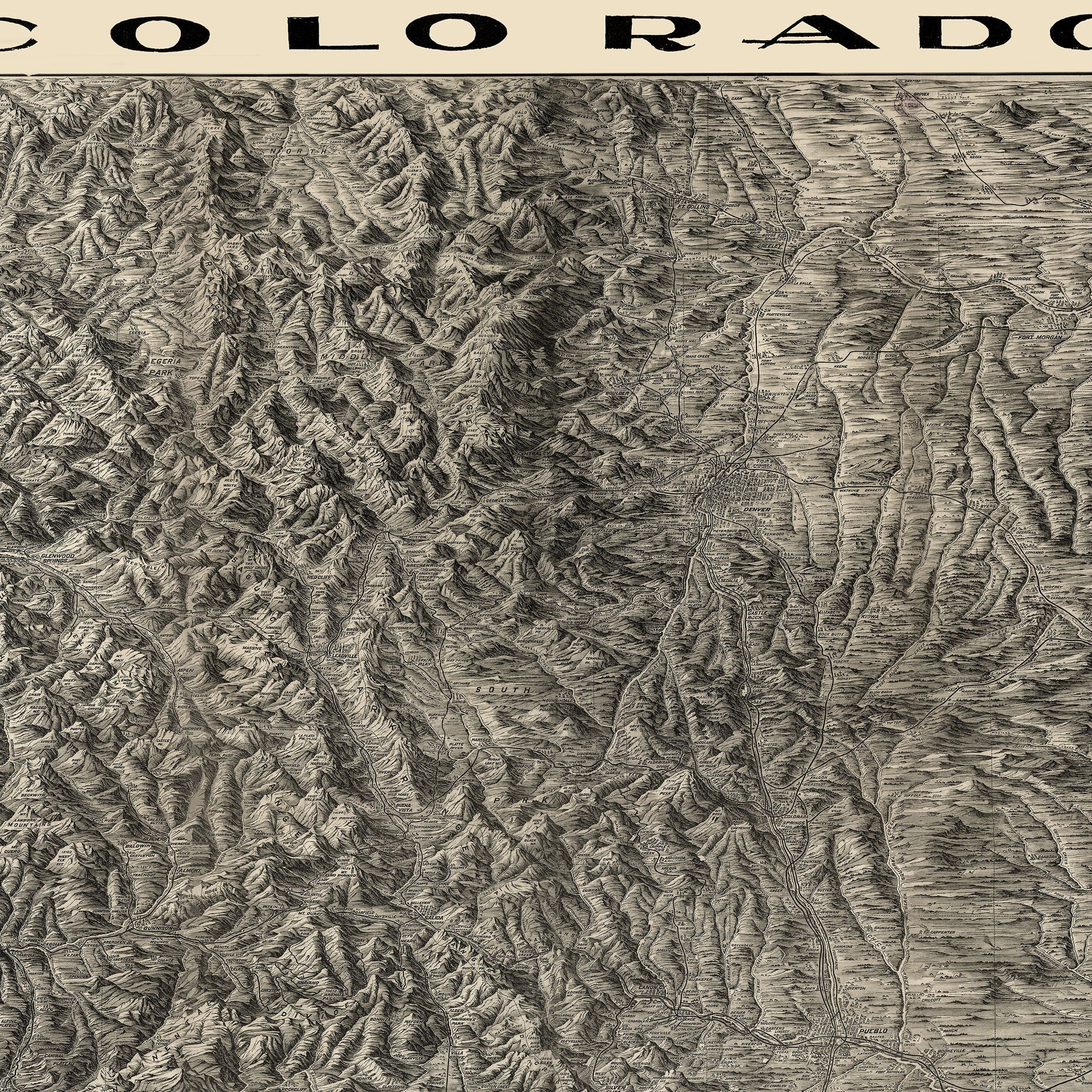 Relief Map of Colorado c.1894