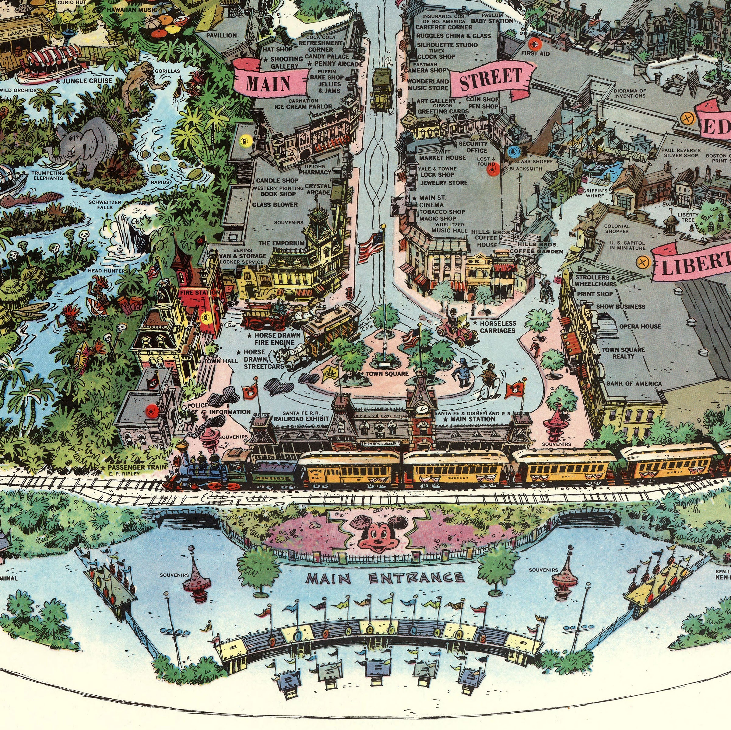 Disneyland Map 1958 - Vintage Original Park Guide Walt Disney Productions