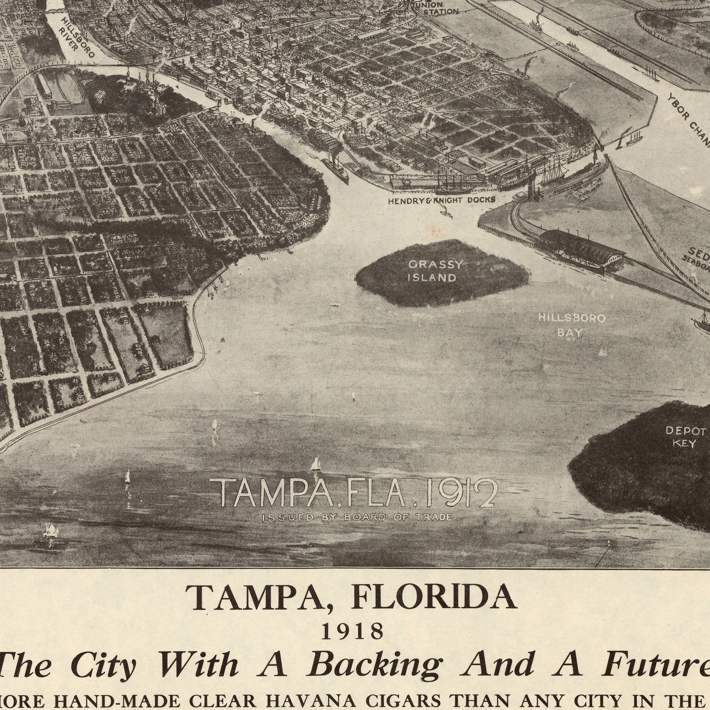 Tampa, Florida 1918 - Gateway to the Panama Canal Map
