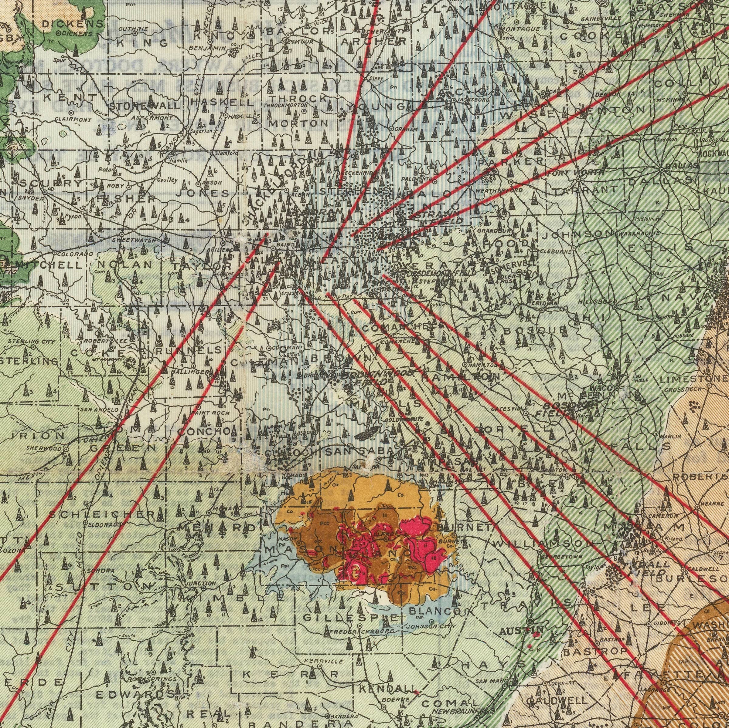 Eastland County, Texas Oil Map 1921 - Archive Prints