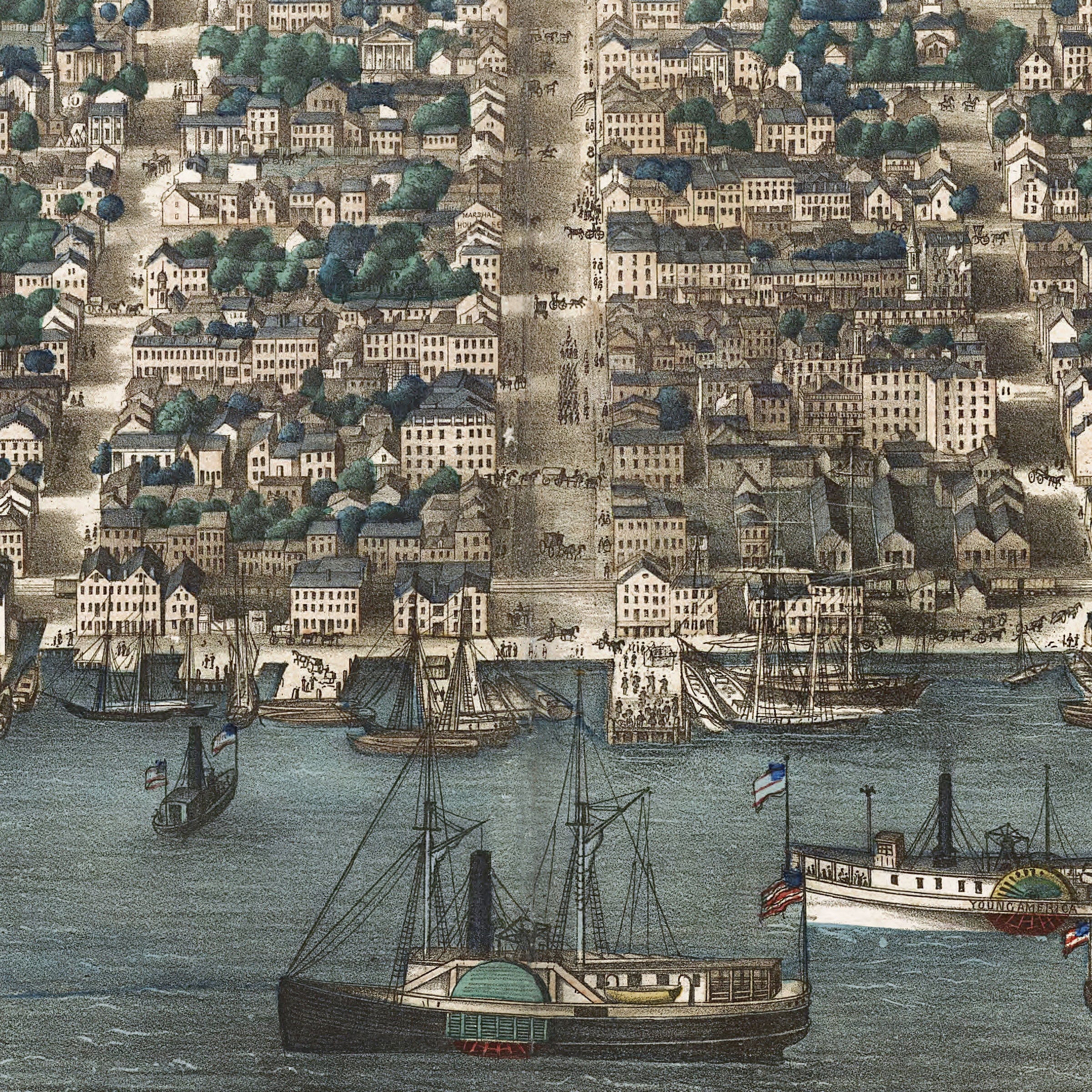 Alexandria, Virginia Map - 1863 Bird's Eye View