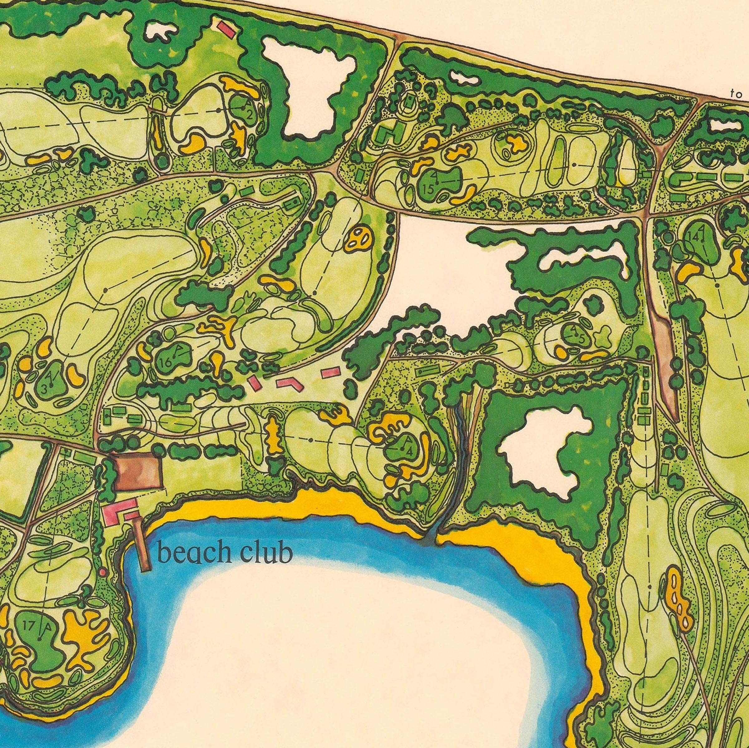 Pebble Beach Golf Links Map c.1968