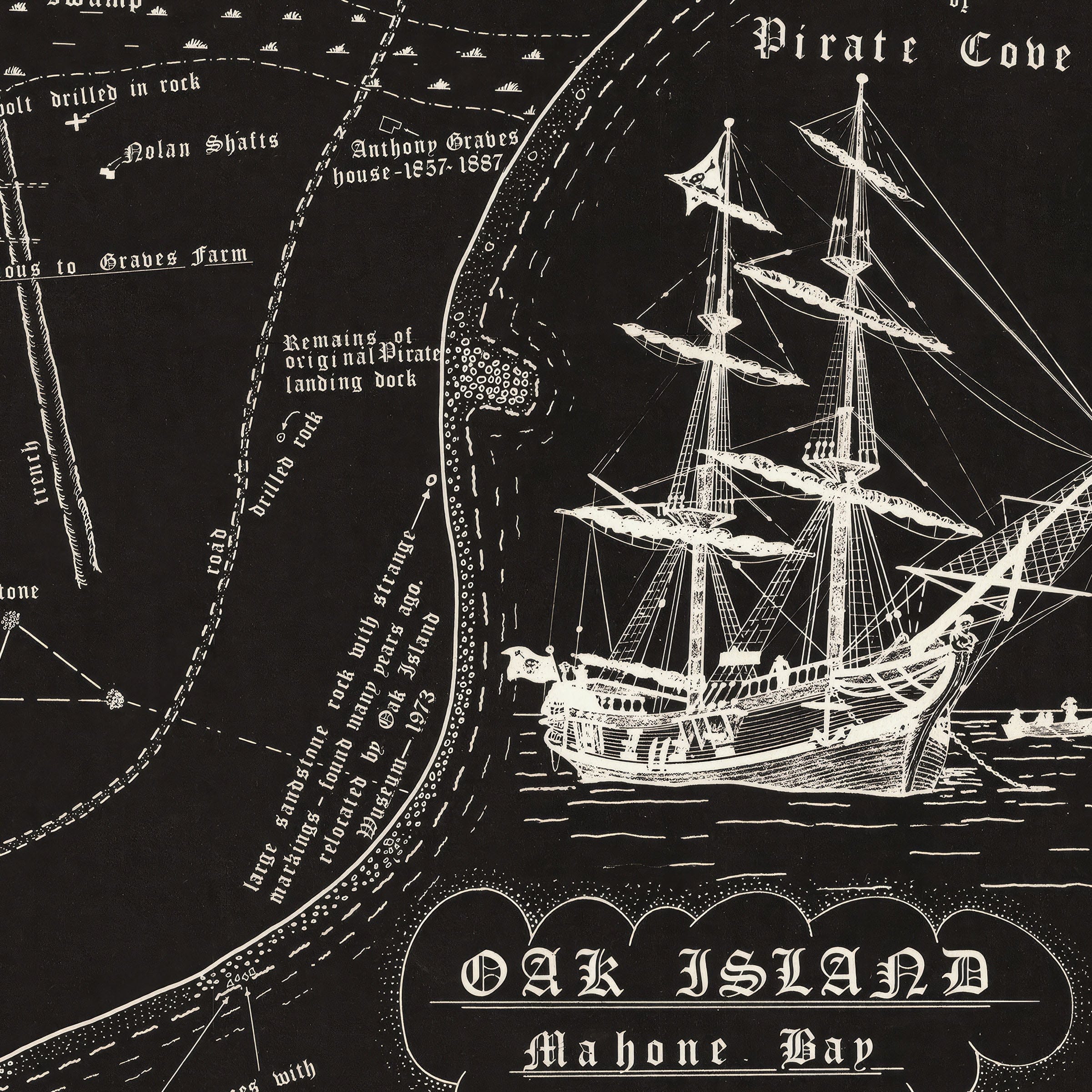 Oak Island Treasure Map c.1974