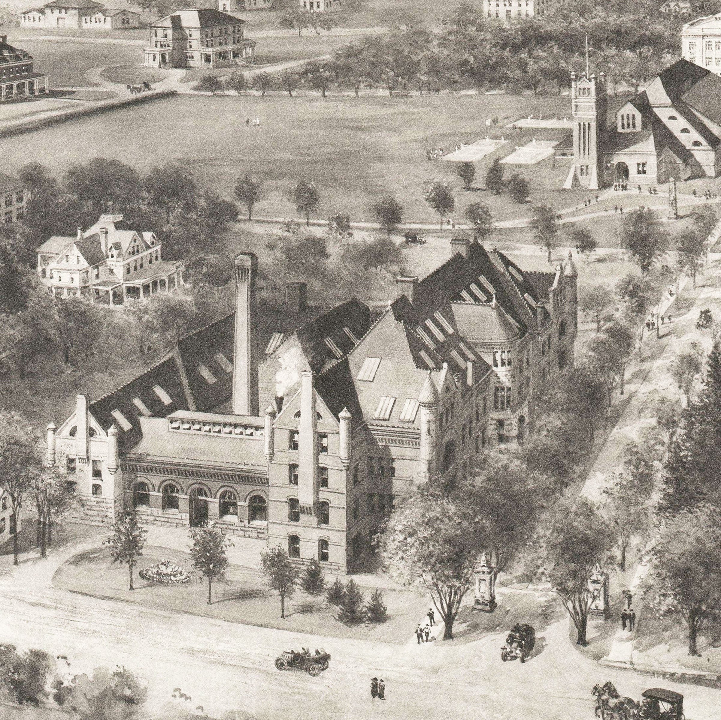 Pennsylvania State College Vintage Map 1910 - Campus Bird's Eye View