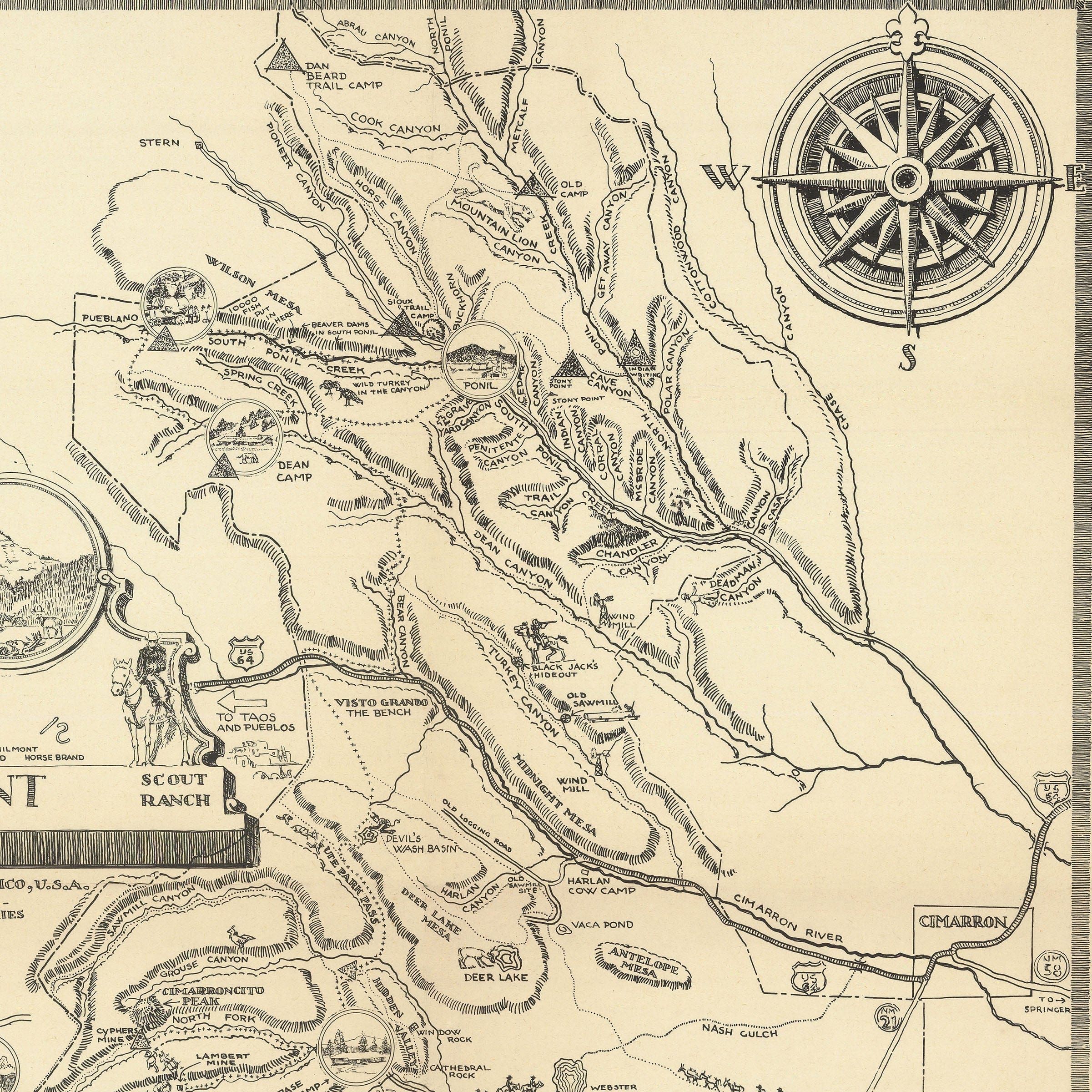 Philmont Scout Ranch Map 1948