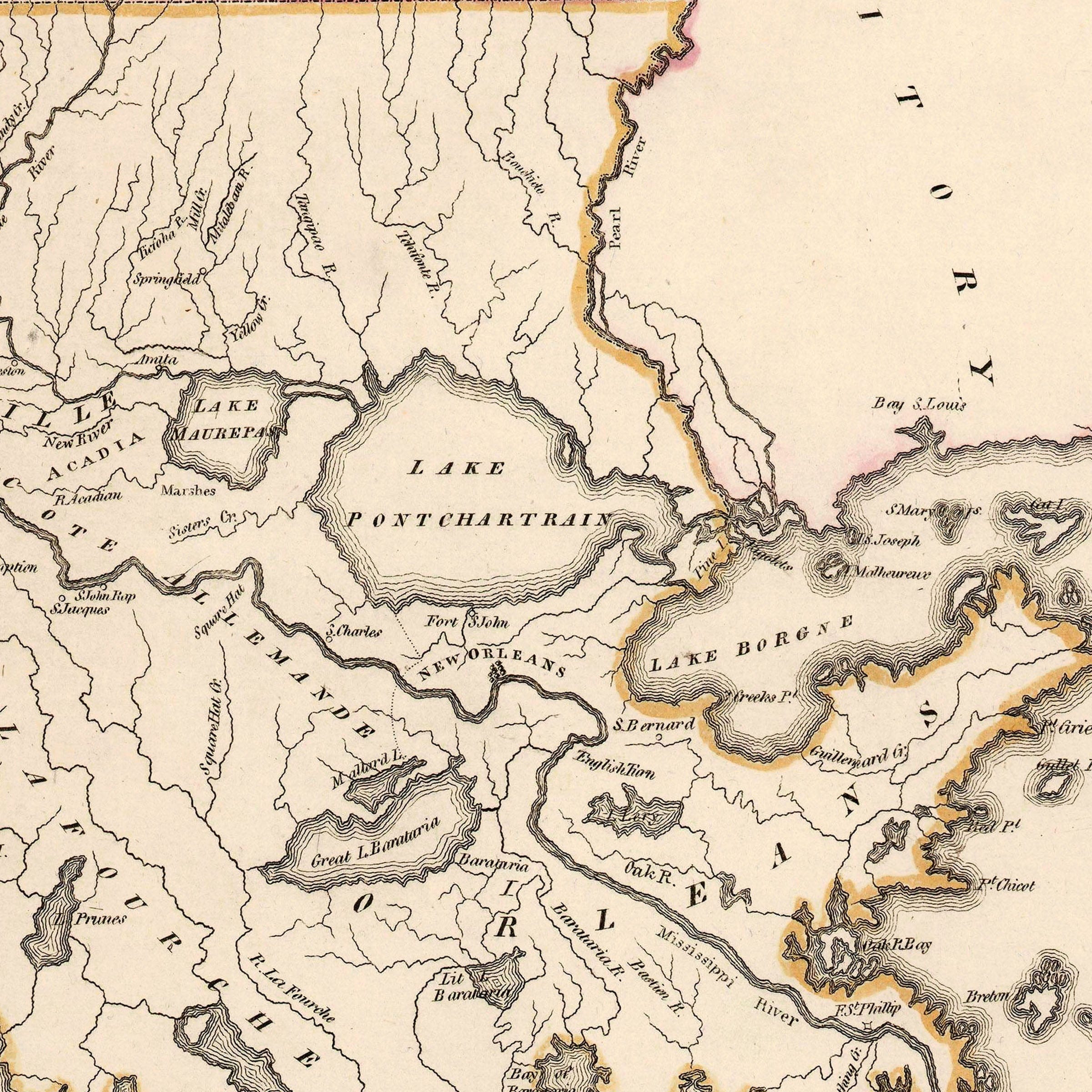 Vintage Louisiana Map 1816 - John Cary Early Statehood - Archive Prints