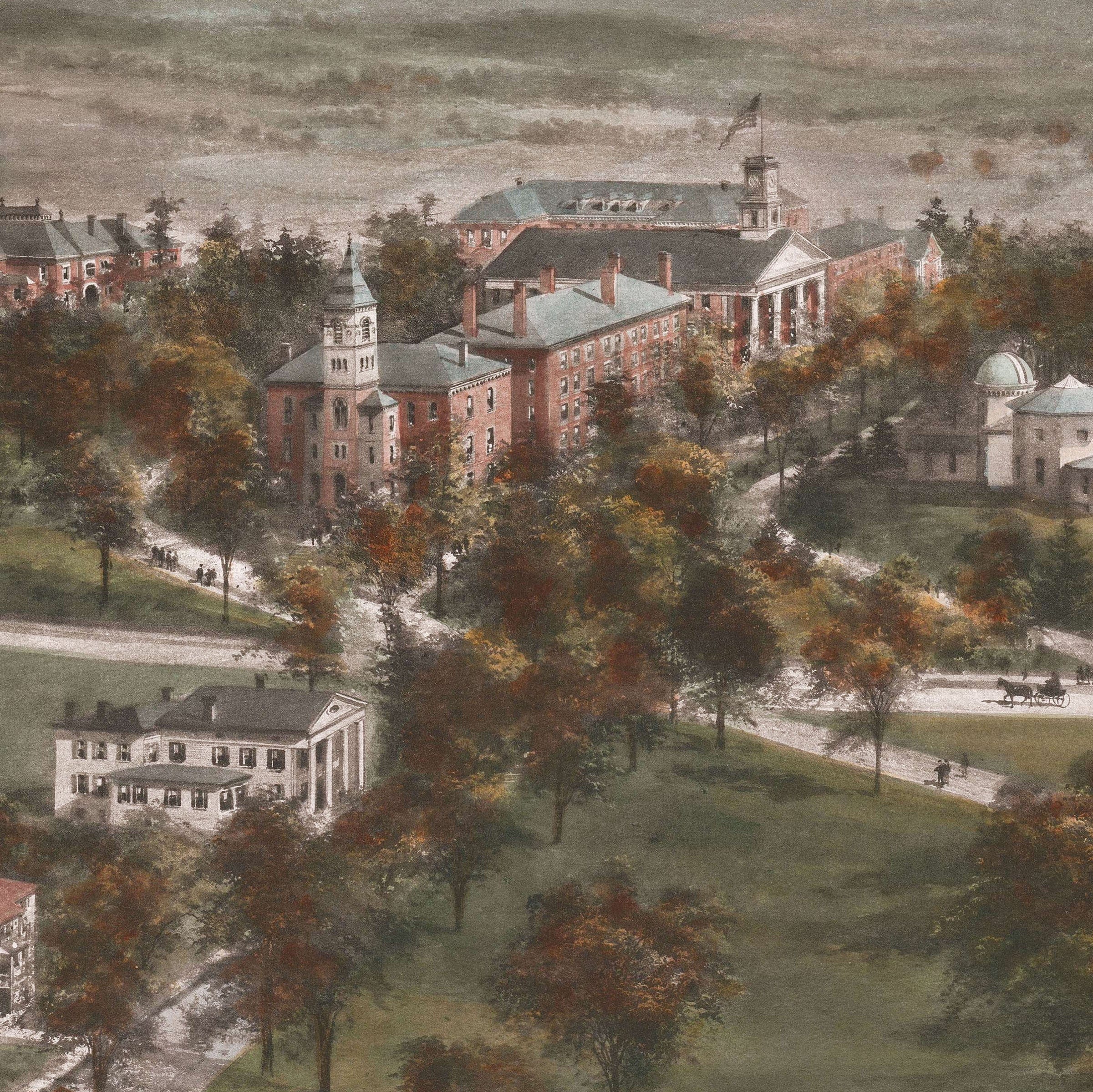 Amherst College, Amherst, Massachusetts Map 1915 - Archive Prints