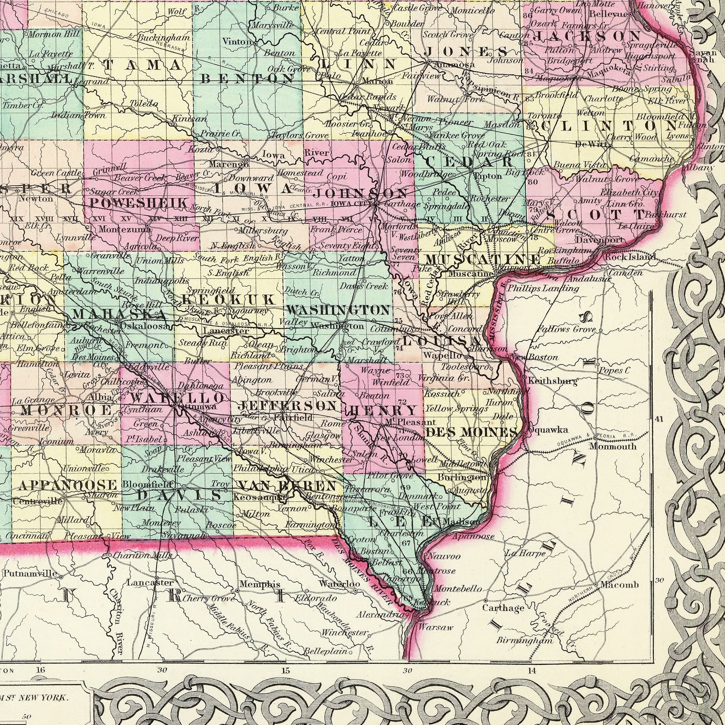 Iowa Map - Vintage State Map by Colton