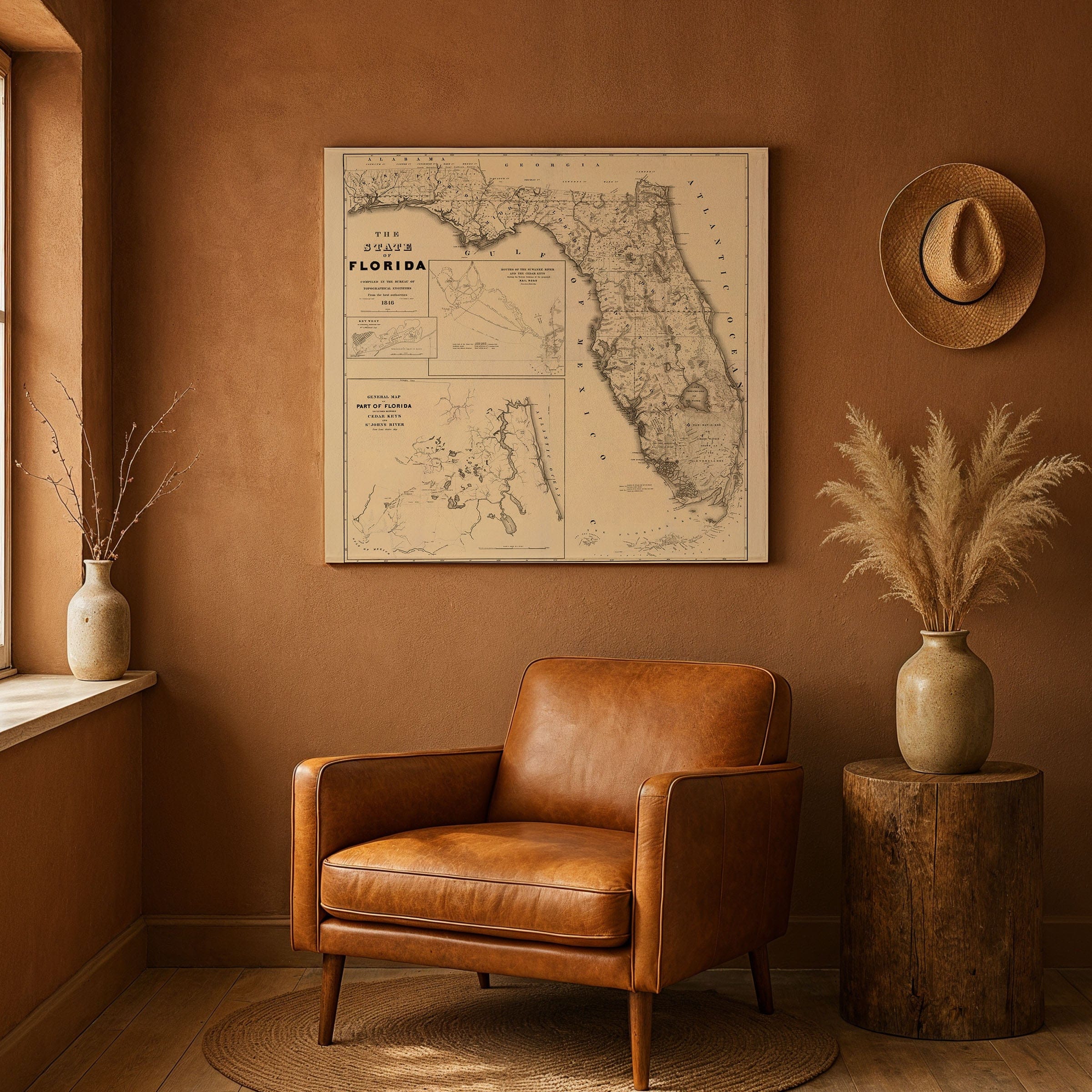 Florida Map 1846 - Topographical Engineers Survey - Archive Prints