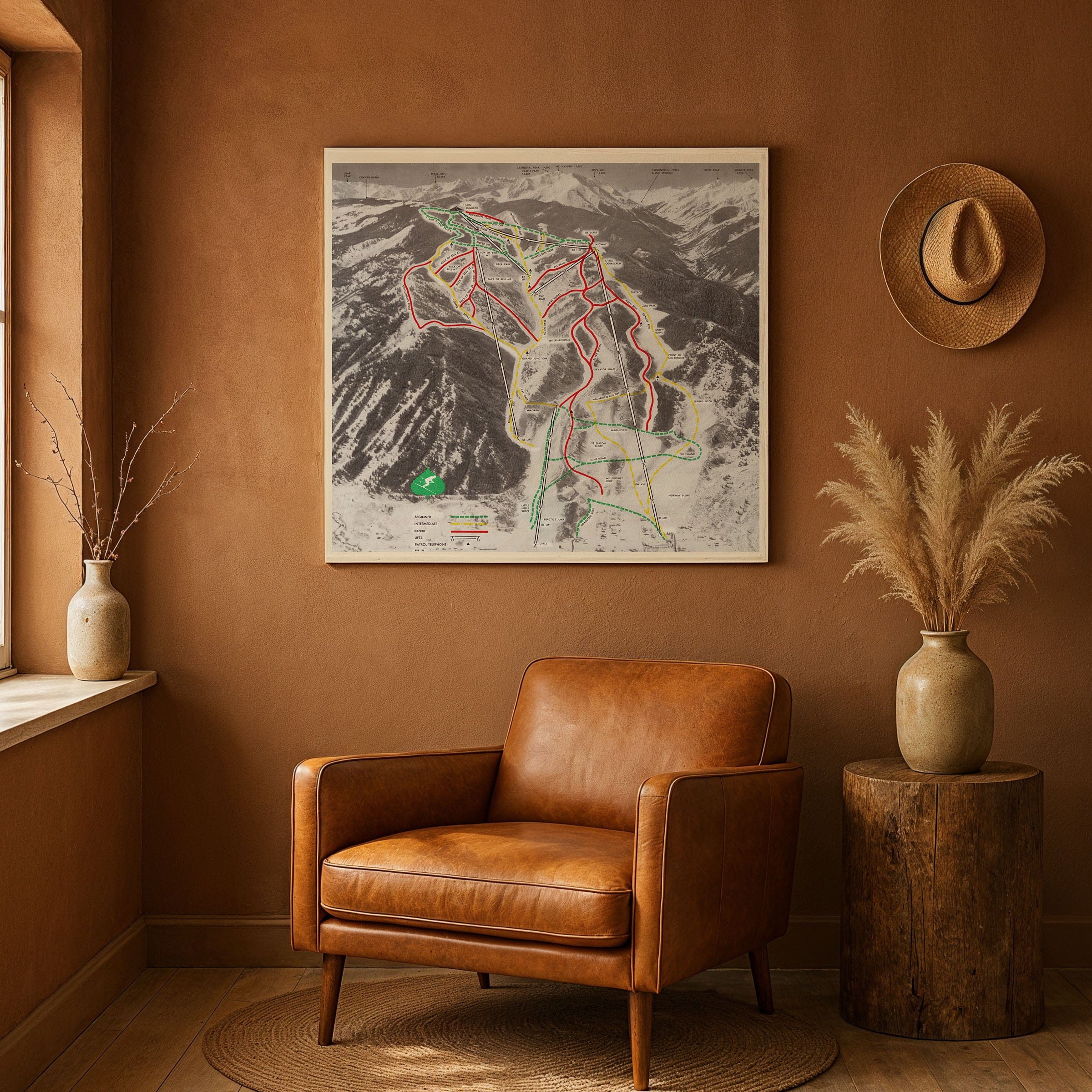 Aspen Mountain Ski Trails c. 1960s - Ajax Trail Map