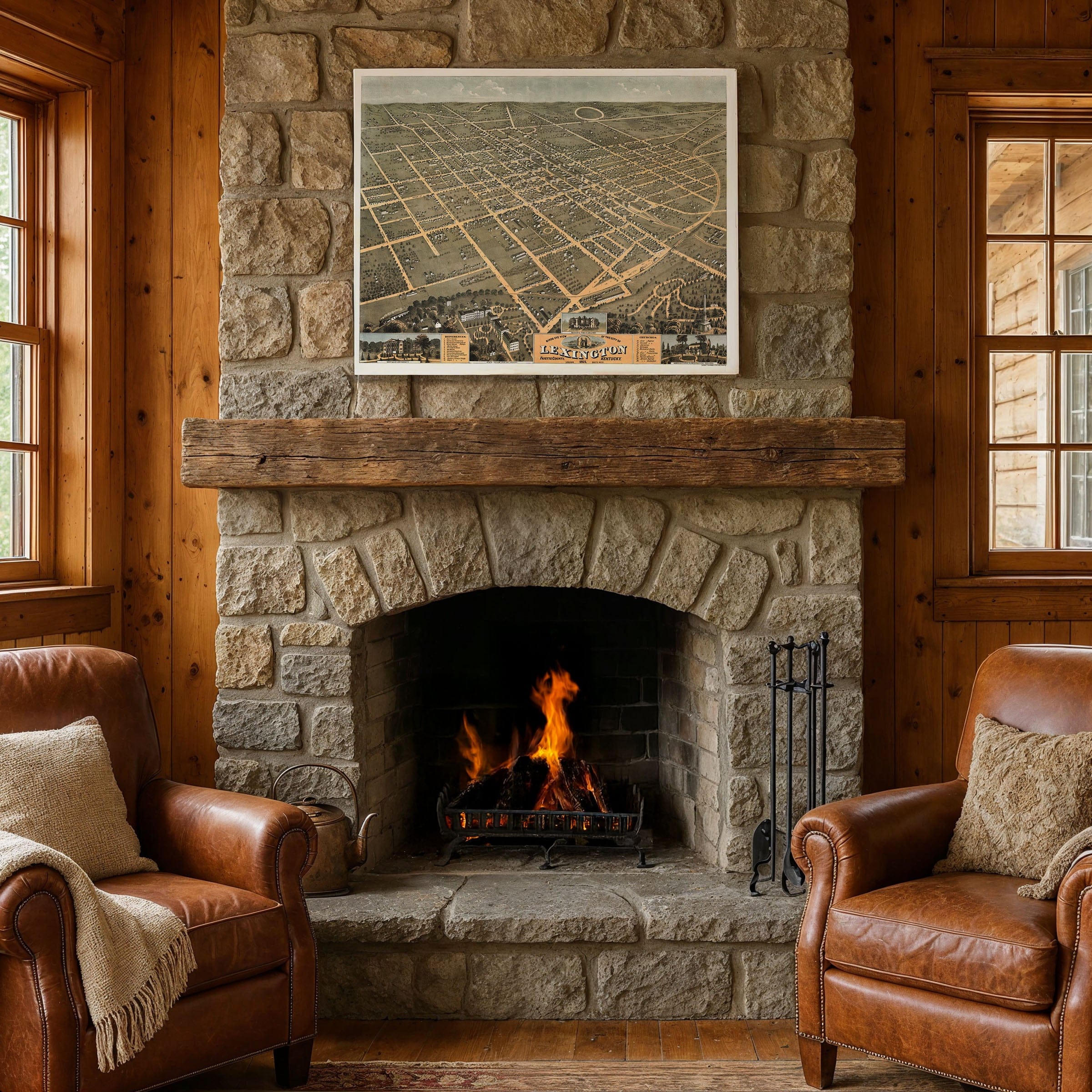 Lexington, Fayette County, KY Map 1871 - Archive Prints