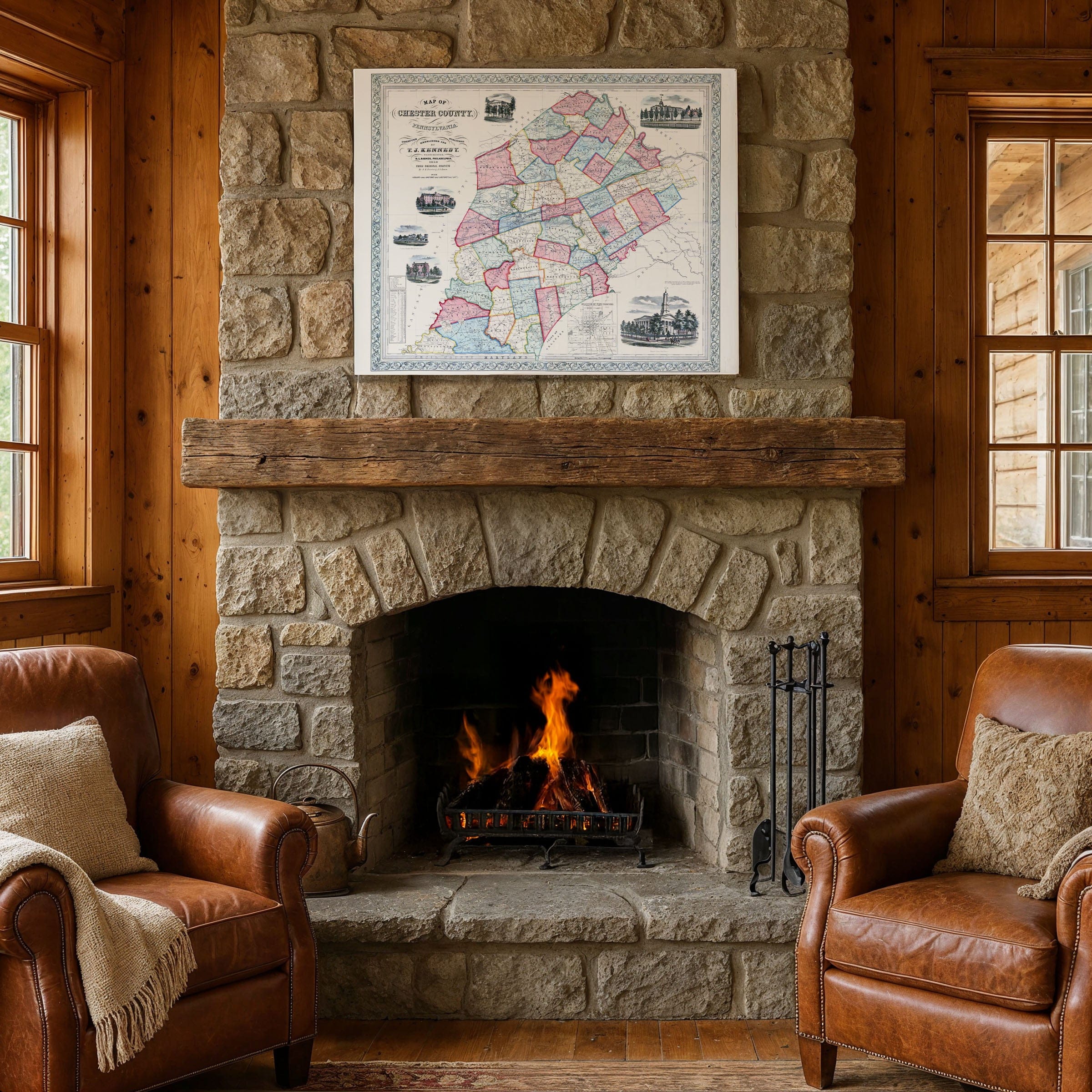 Chester County, Pennsylvania Map 1848