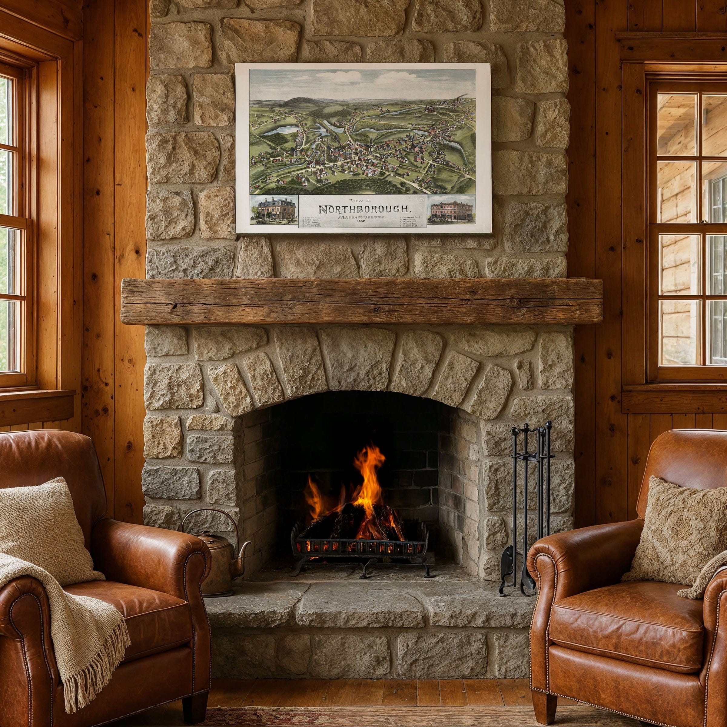 Northborough, Massachusetts Map 1887 - Archive Prints