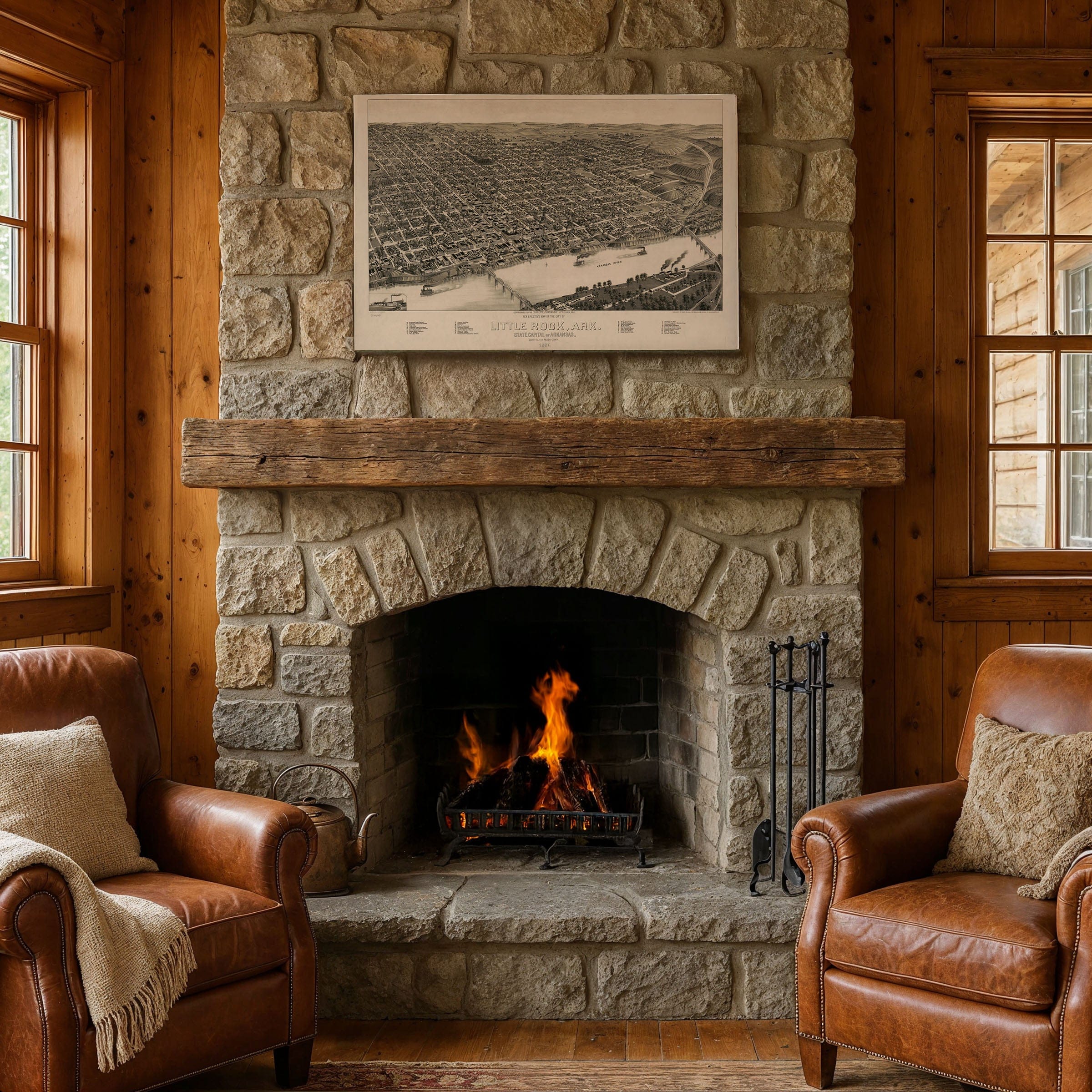 Little Rock, Arkansas Map 1887 - Archive Prints