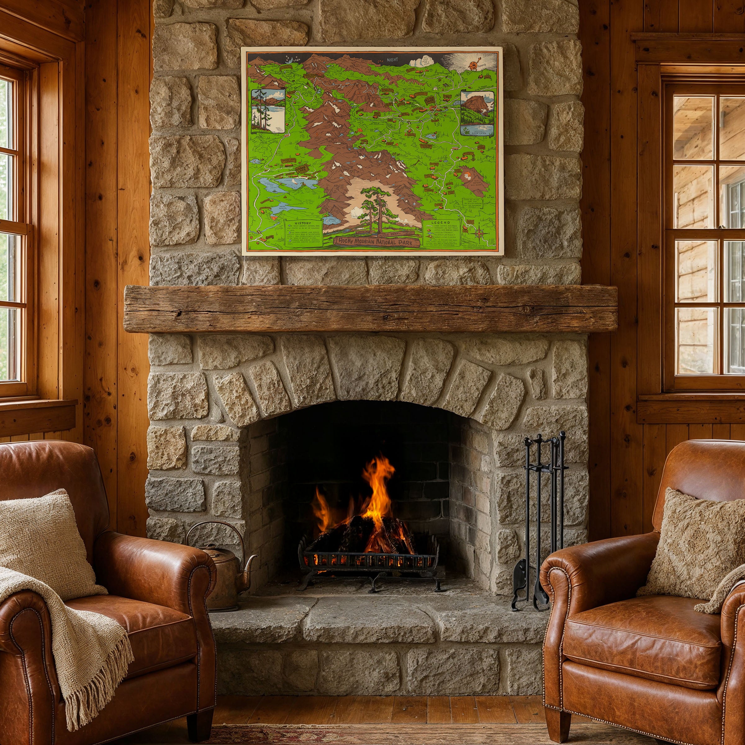 Rocky Mountain National Park (Estes Park) 1948 - Richardson Rome Pictorial Map