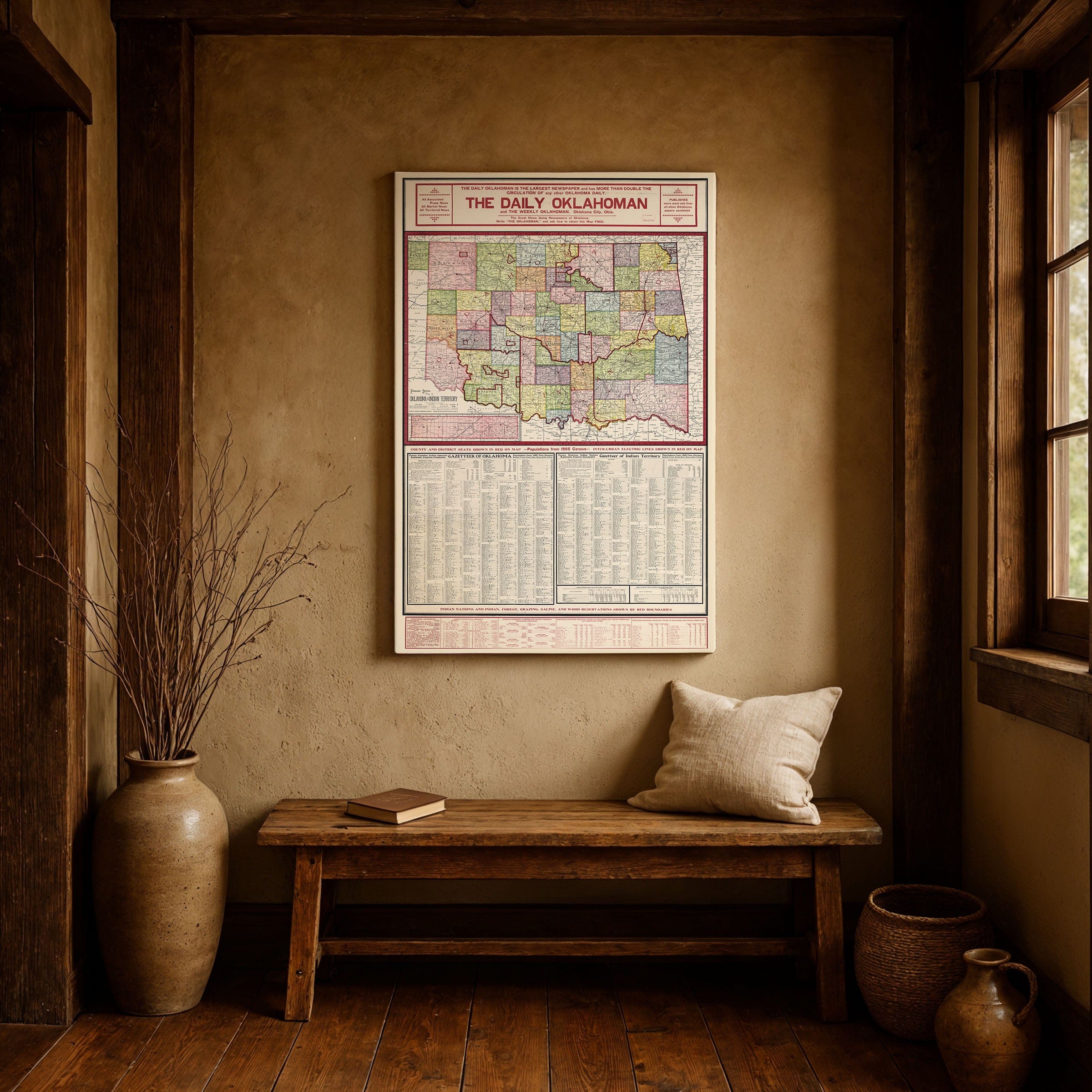 Oklahoma & Indian Territory Map 1905