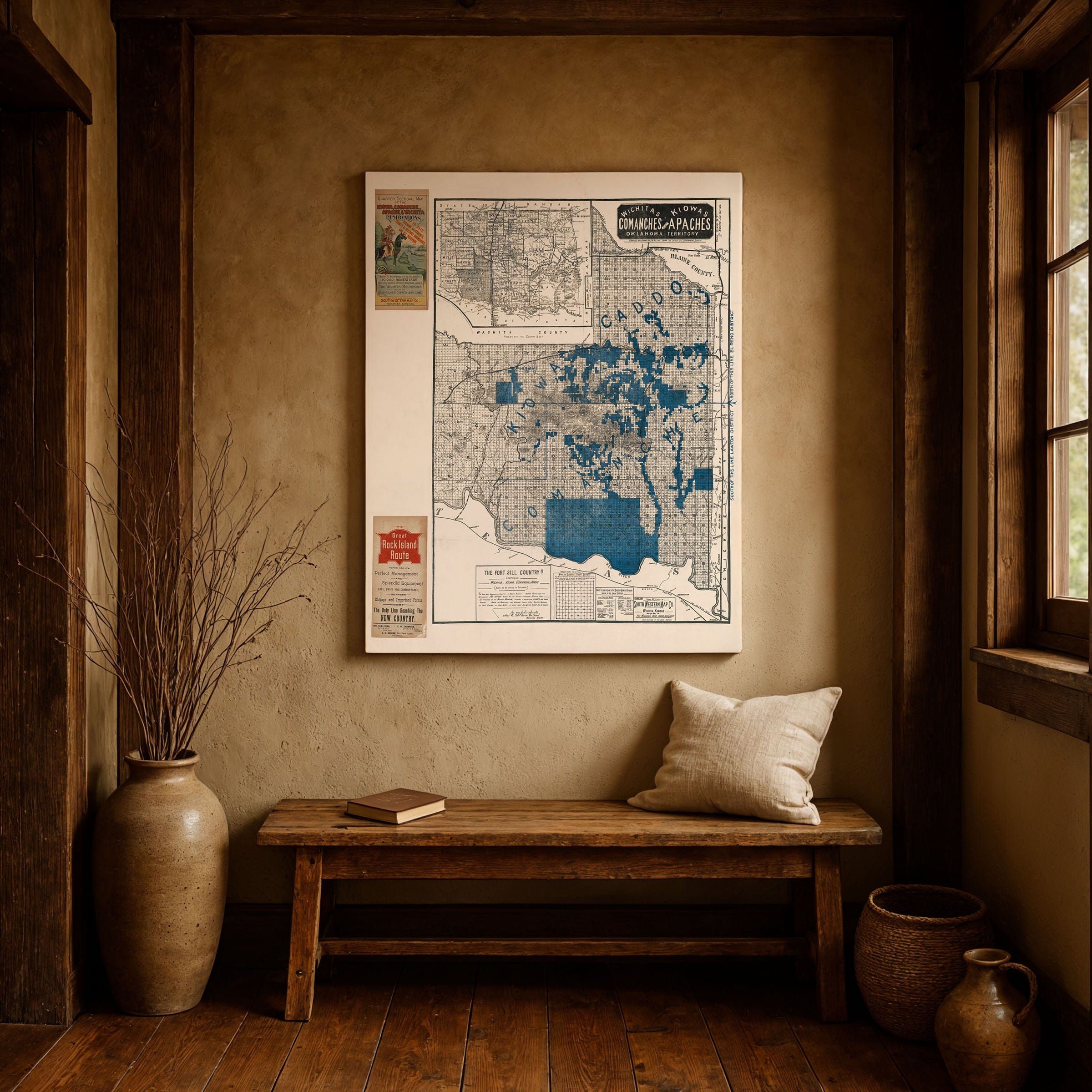 Fort Sill County Map - ca.1901 Oklahoma Territory