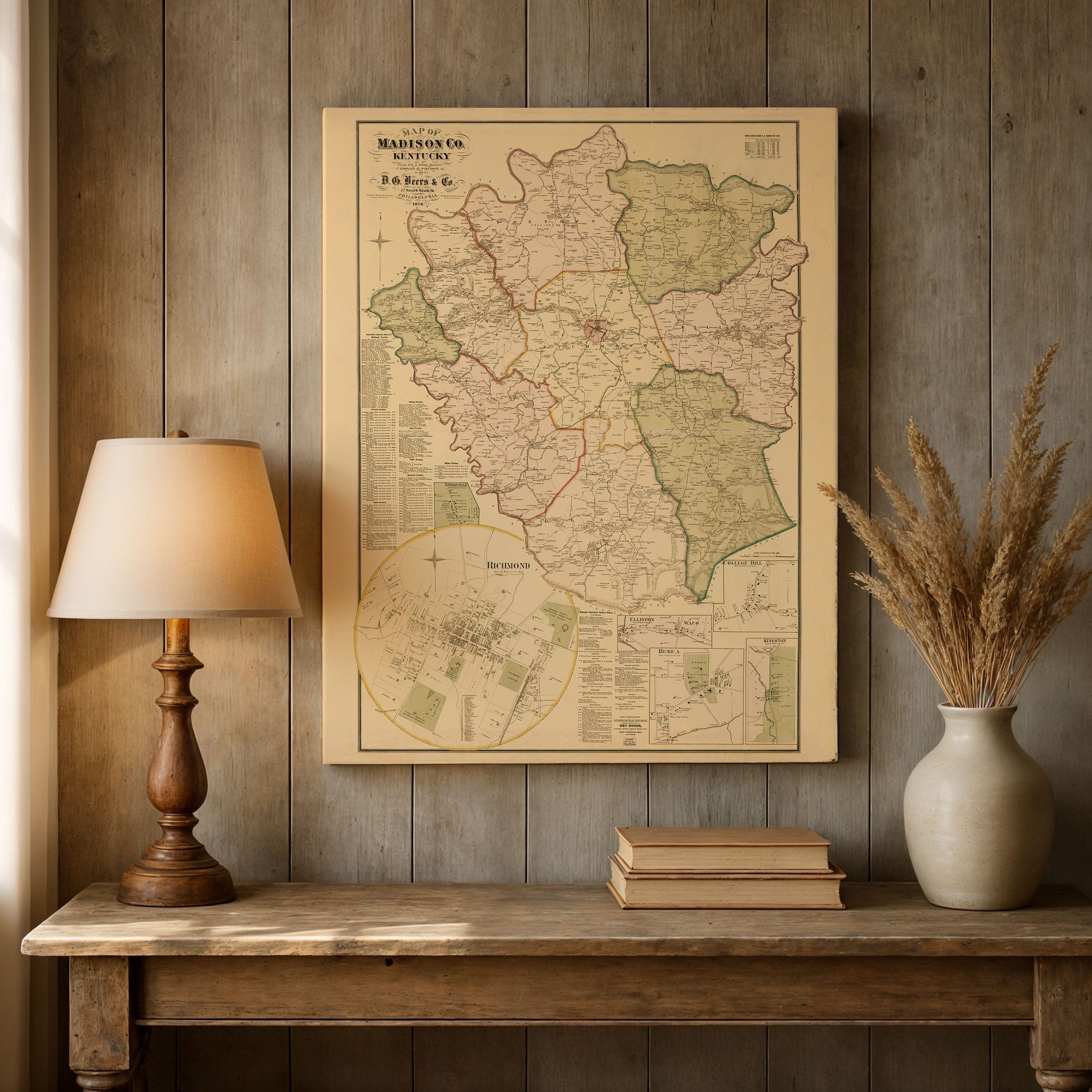 Madison County, Kentucky Map - 1876 Historic County Map