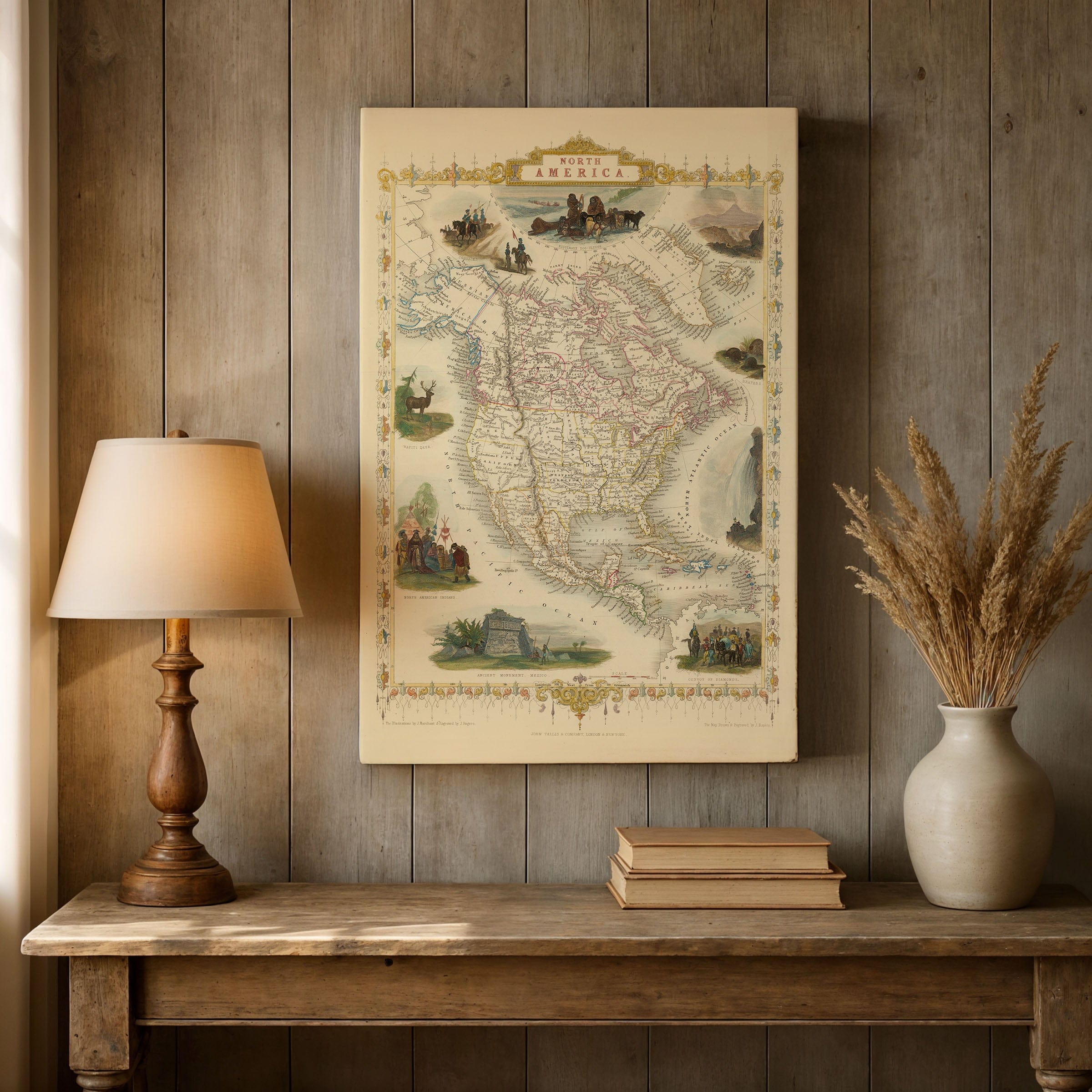 North America Map 1851 - Archive Prints