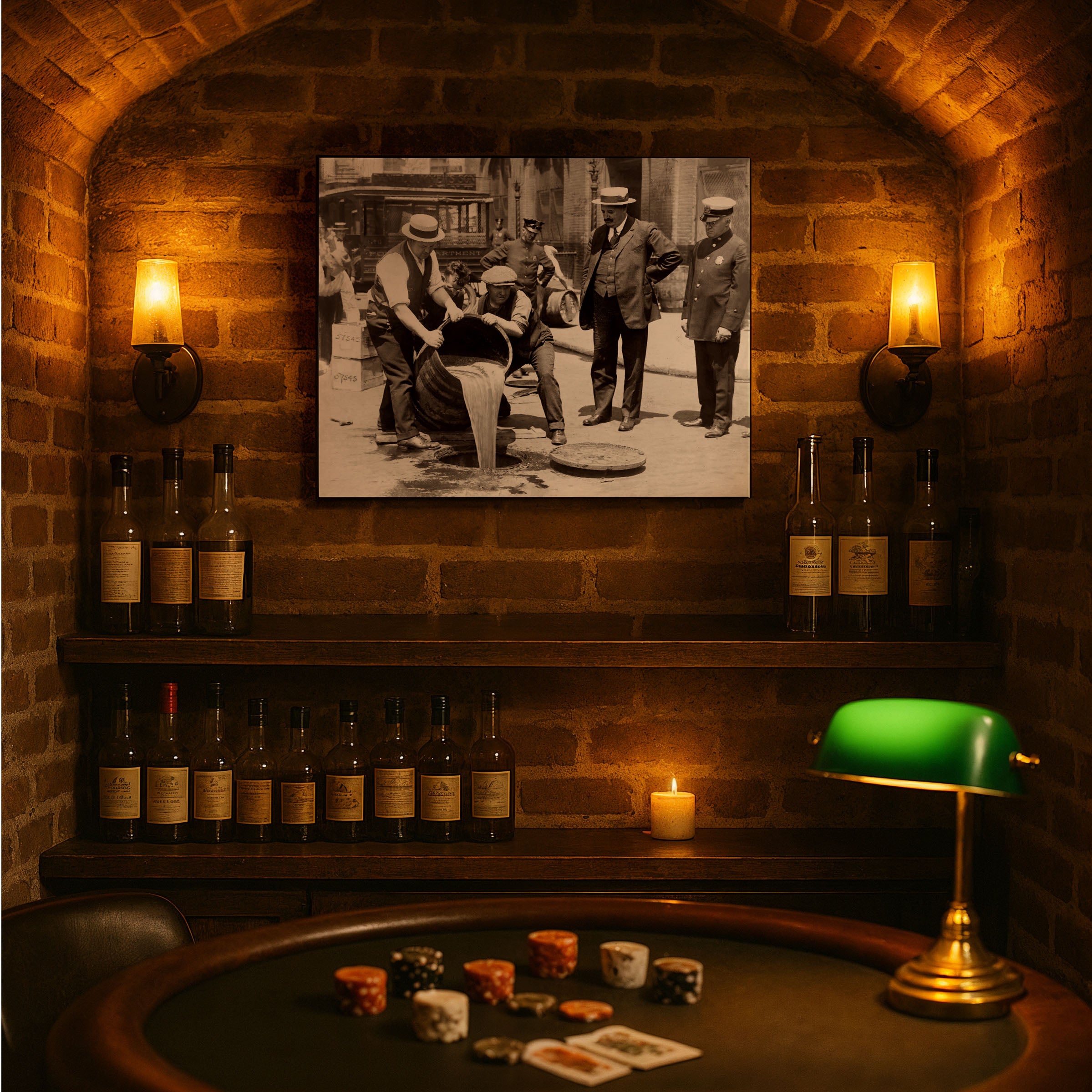 Prohibition Enforcement Raid - Historic Law Enforcement Photograph