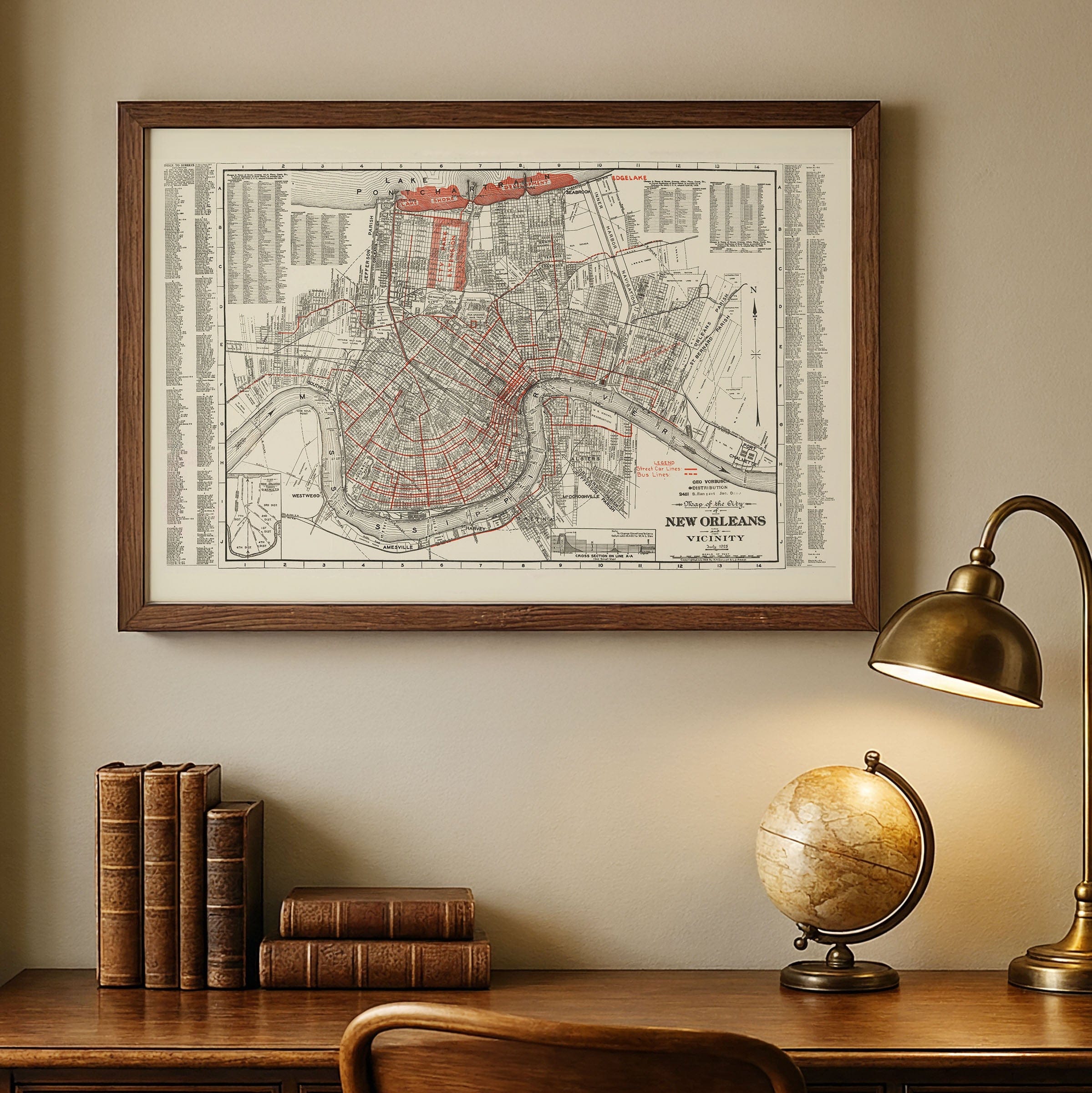 New Orleans Map 1935 - Archive Prints