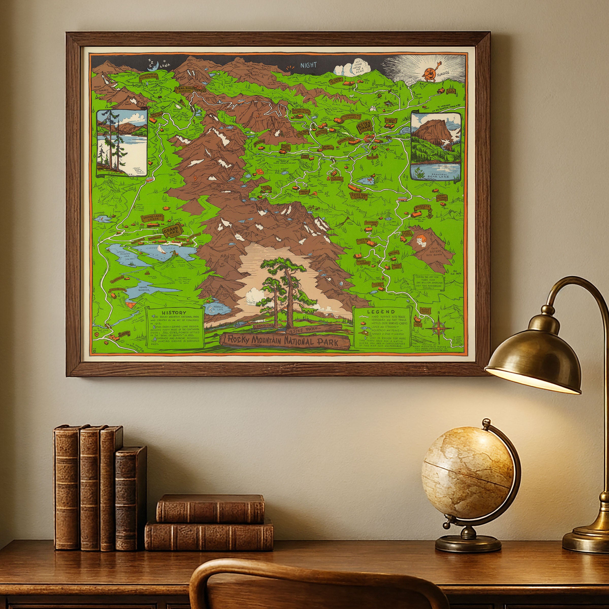 Rocky Mountain National Park (Estes Park) 1948 - Richardson Rome Pictorial Map