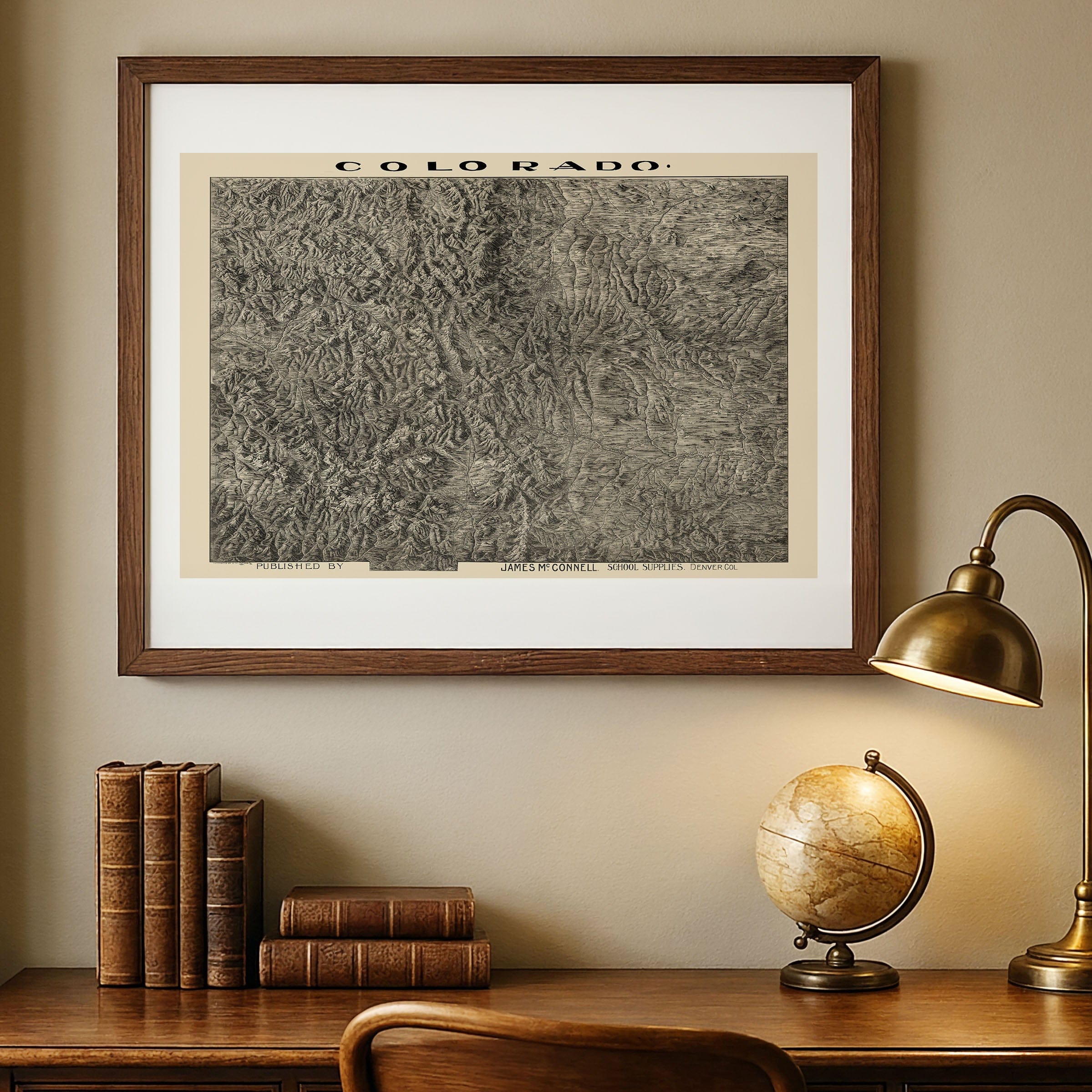 Relief Map of Colorado c.1894 - Archive Prints