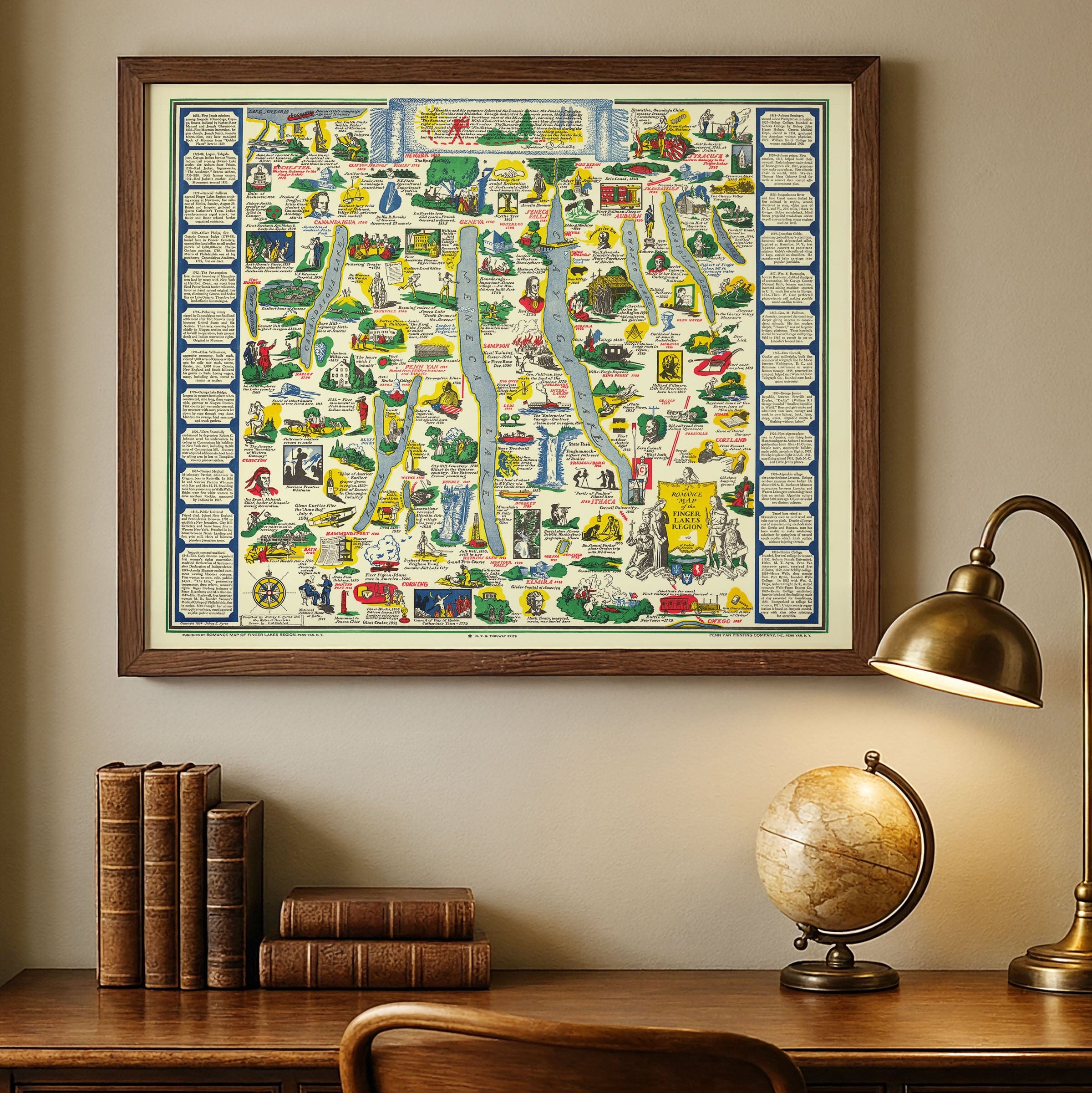 Finger Lakes Region, New York Map 1934