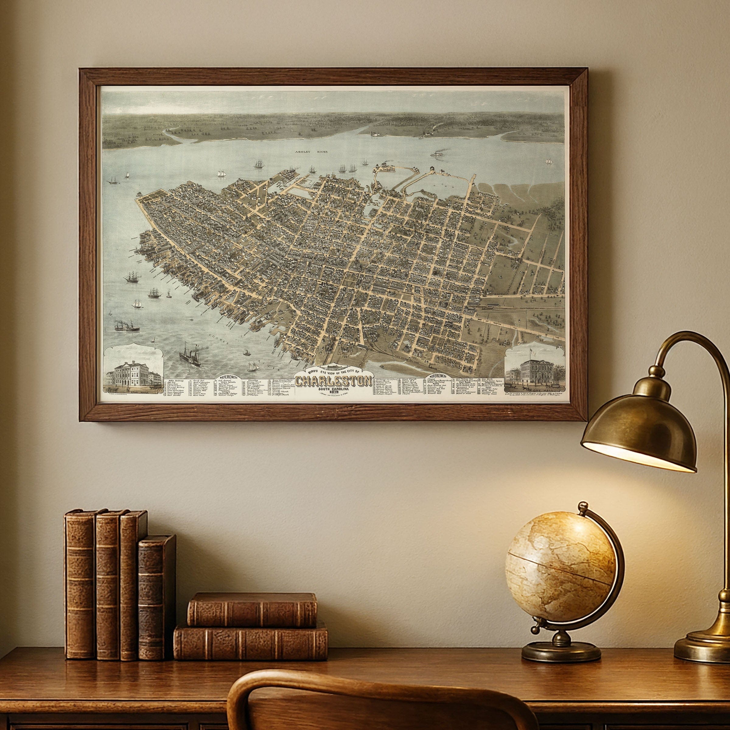 Charleston, South Carolina Map 1872 - Archive Prints