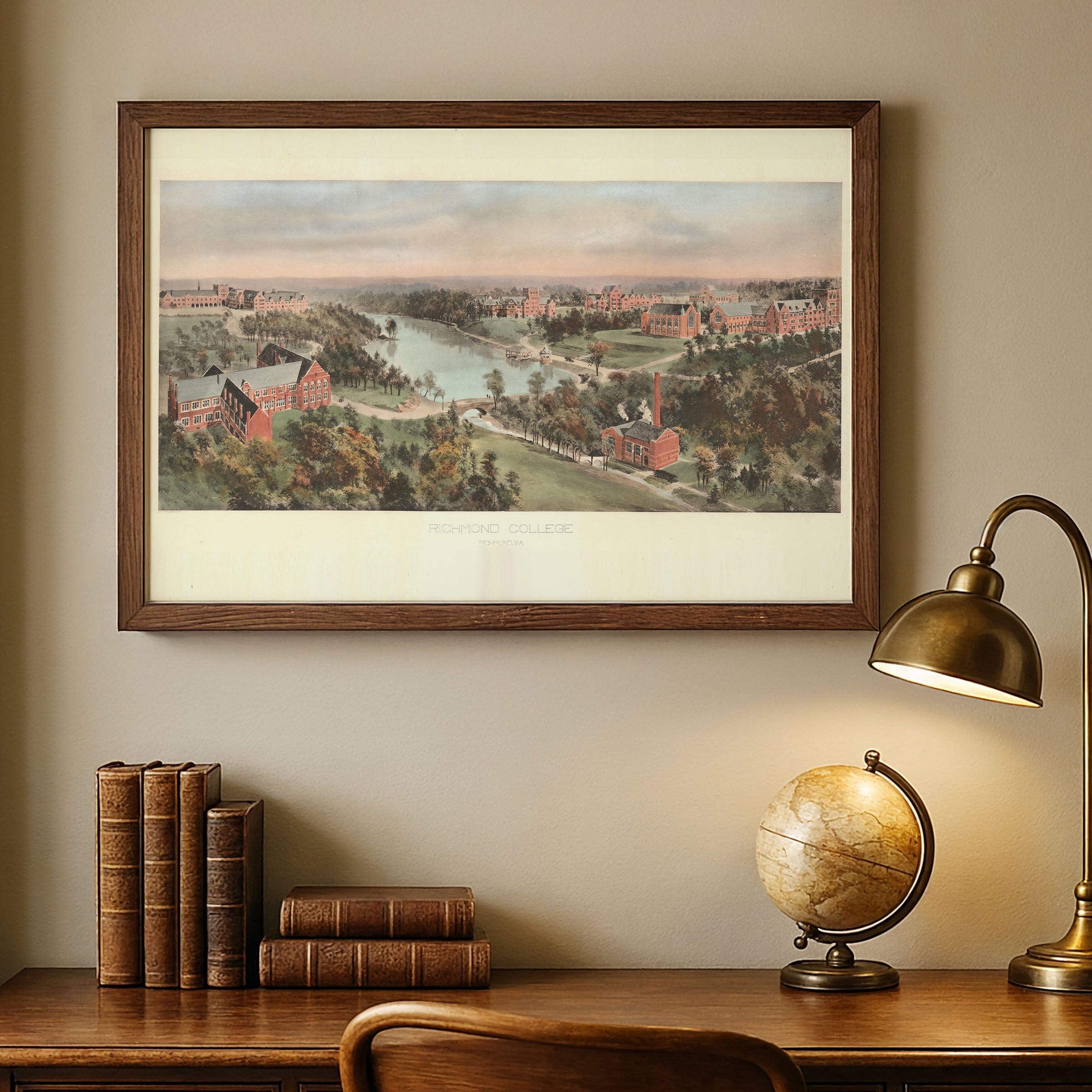 Richmond College, Richmond, Virginia Map 1915 - Campus Bird's Eye View - Archive Prints