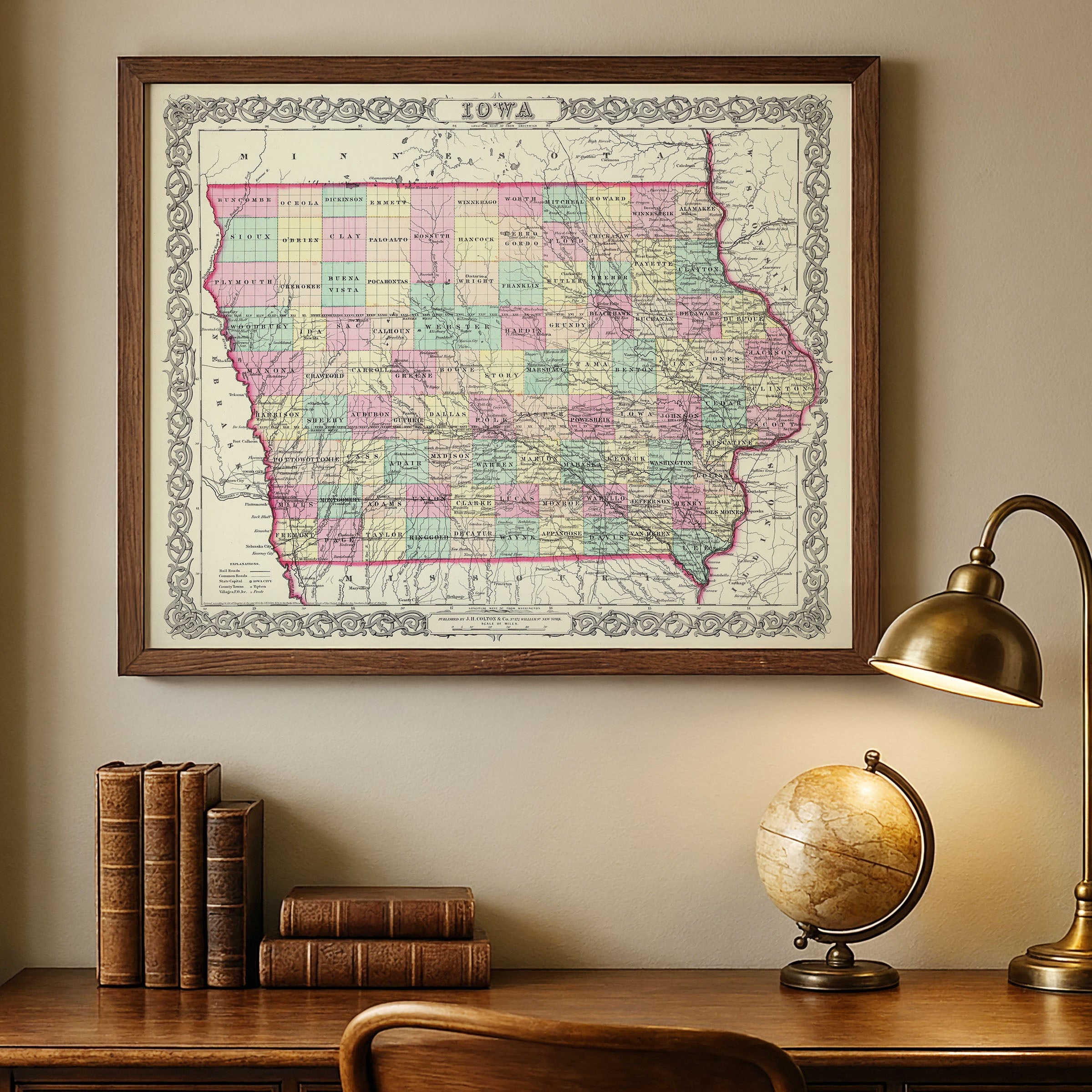 Iowa Map - Vintage State Map by Colton