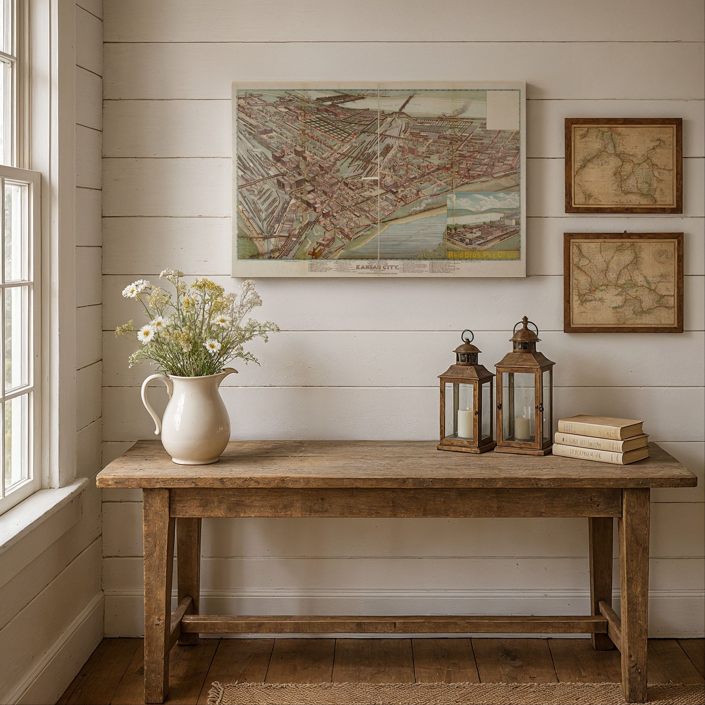 West Bottoms, Kansas City, Missouri Vintage Map 1895 - Bird's Eye View - Archive Prints