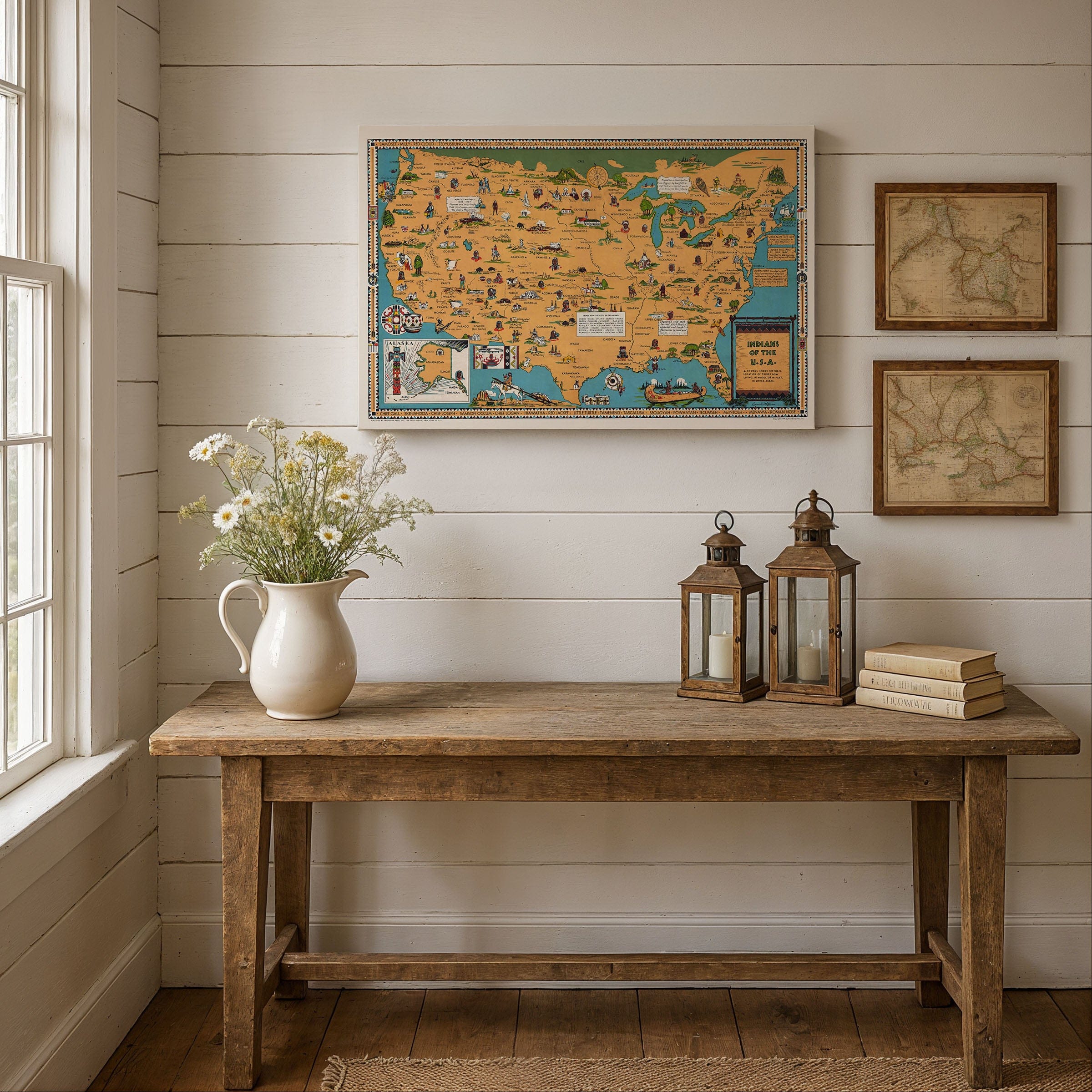 Indians of the United States Map 1944 - Archive Prints