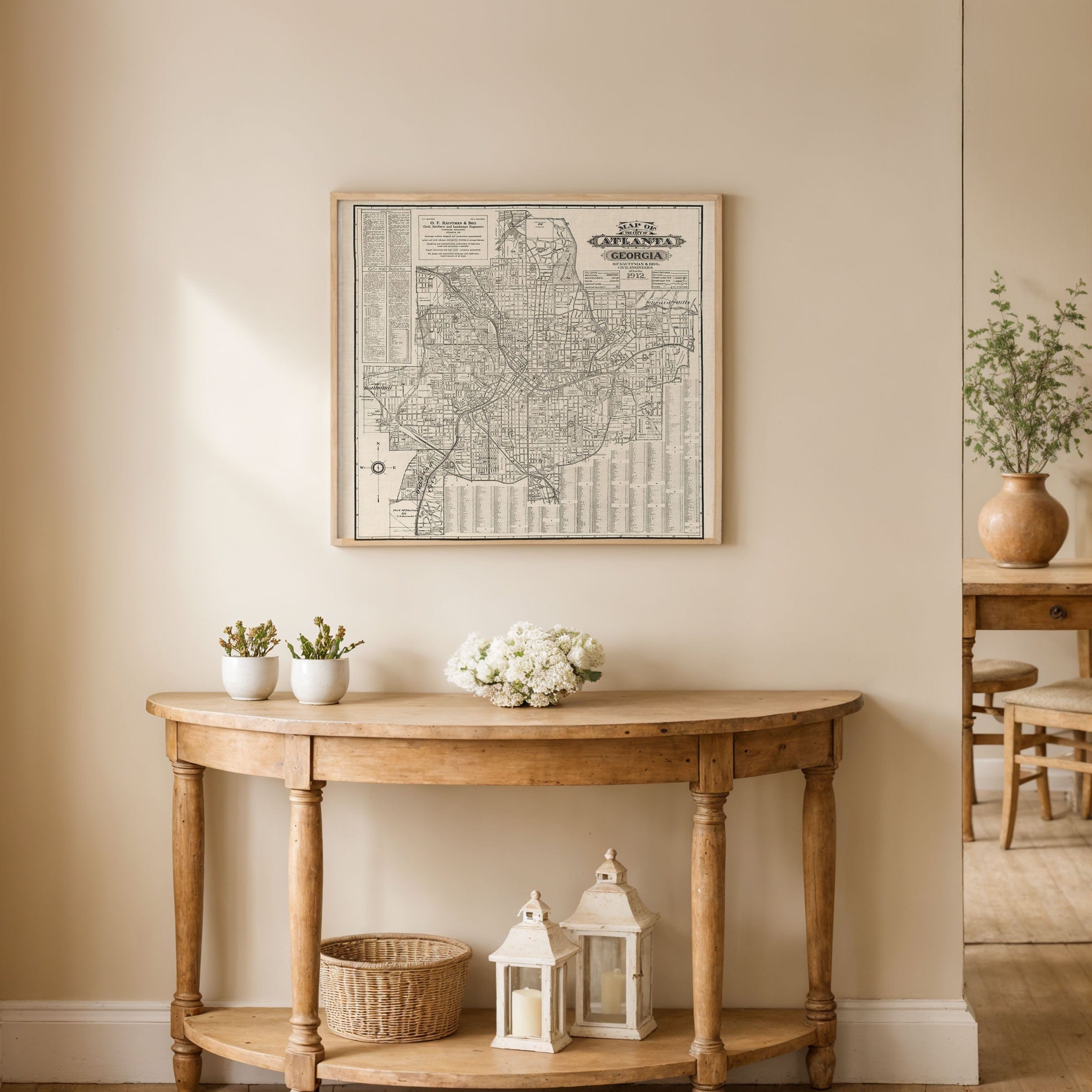 Map of the City of Atlanta, Georgia 1912 - Kauffman Survey - Archive Prints