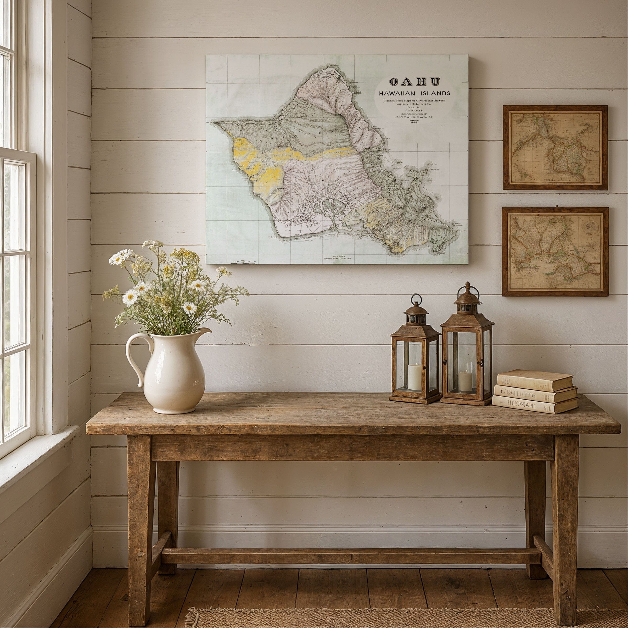 Oahu, Hawaiian Islands Map 1899 - Archive Prints