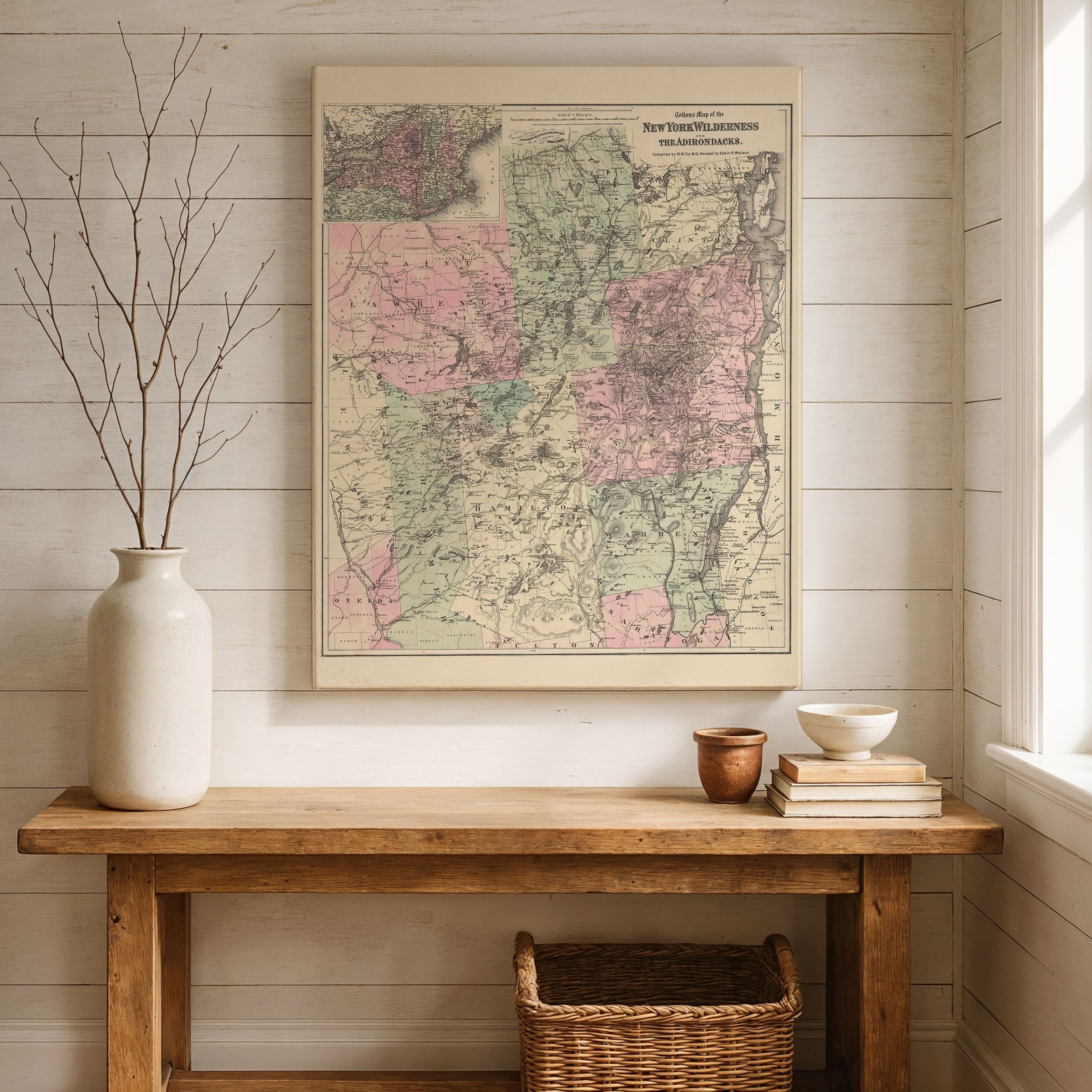 New York Wilderness & the Adirondacks Map 1869 - Archive Prints