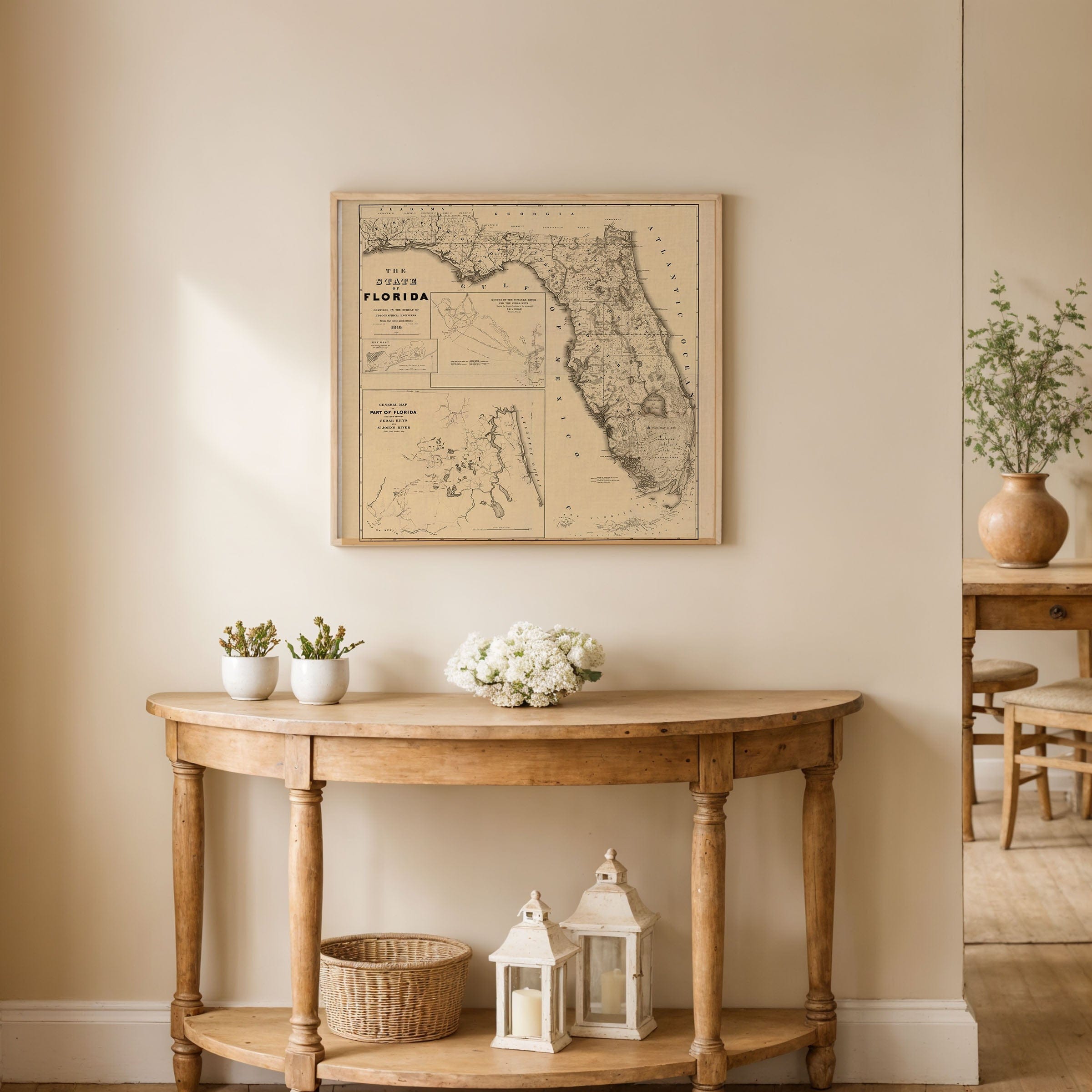 Florida Map 1846 - Topographical Engineers Survey - Archive Prints