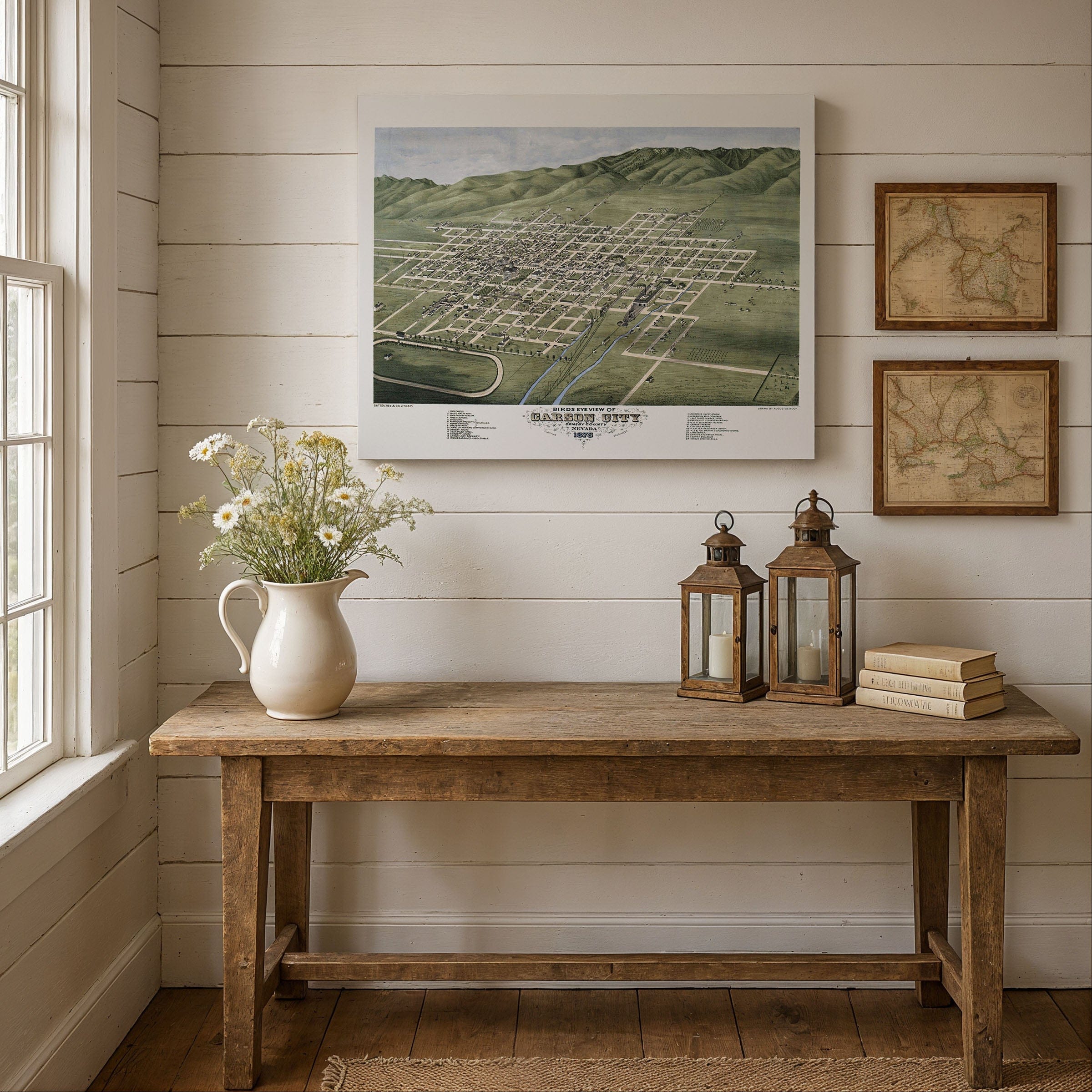 Carson City, Ormsby County, Nevada Map 1875 - Archive Prints