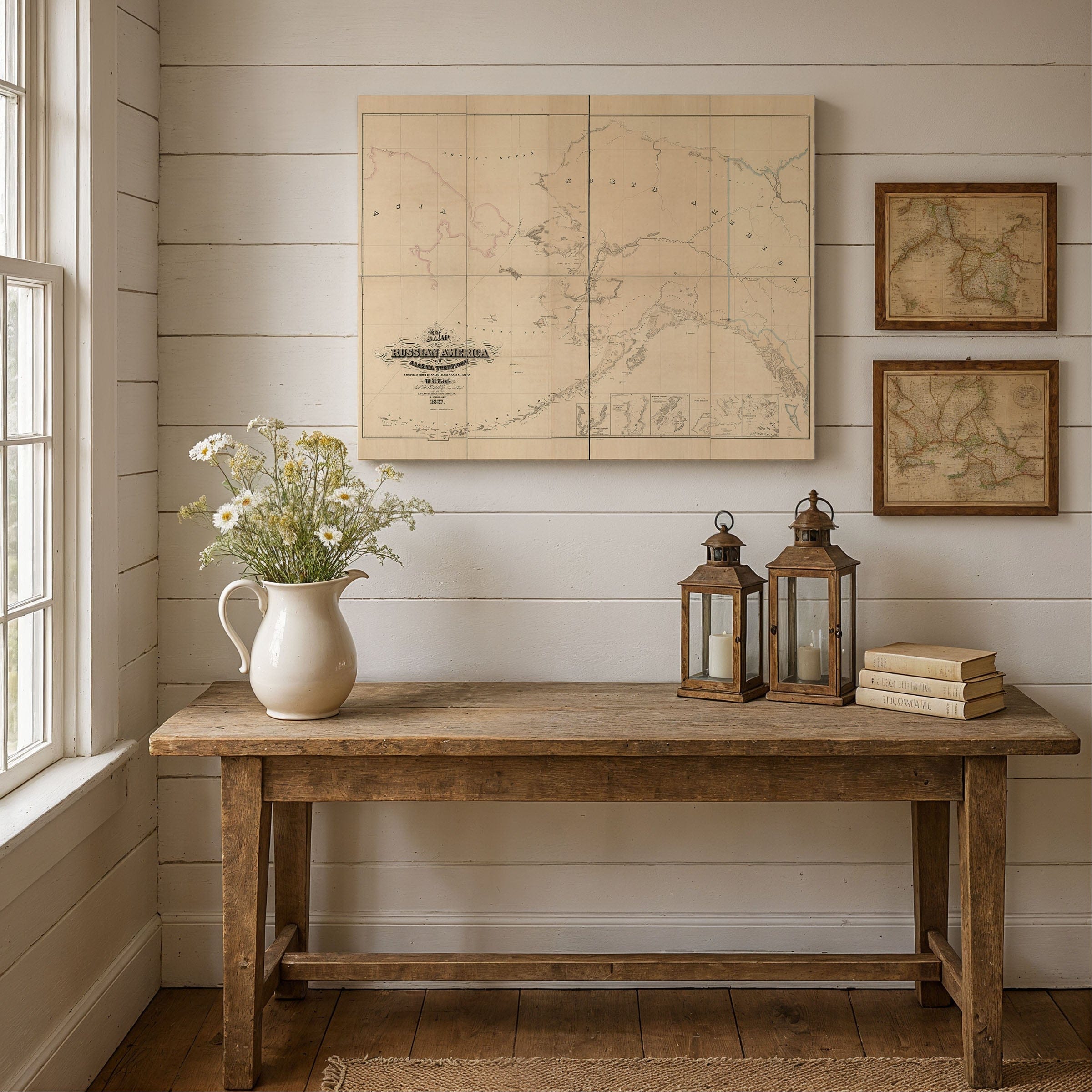 Vintage Alaska Map - 1867 Russian America Territory Map - Archive Prints