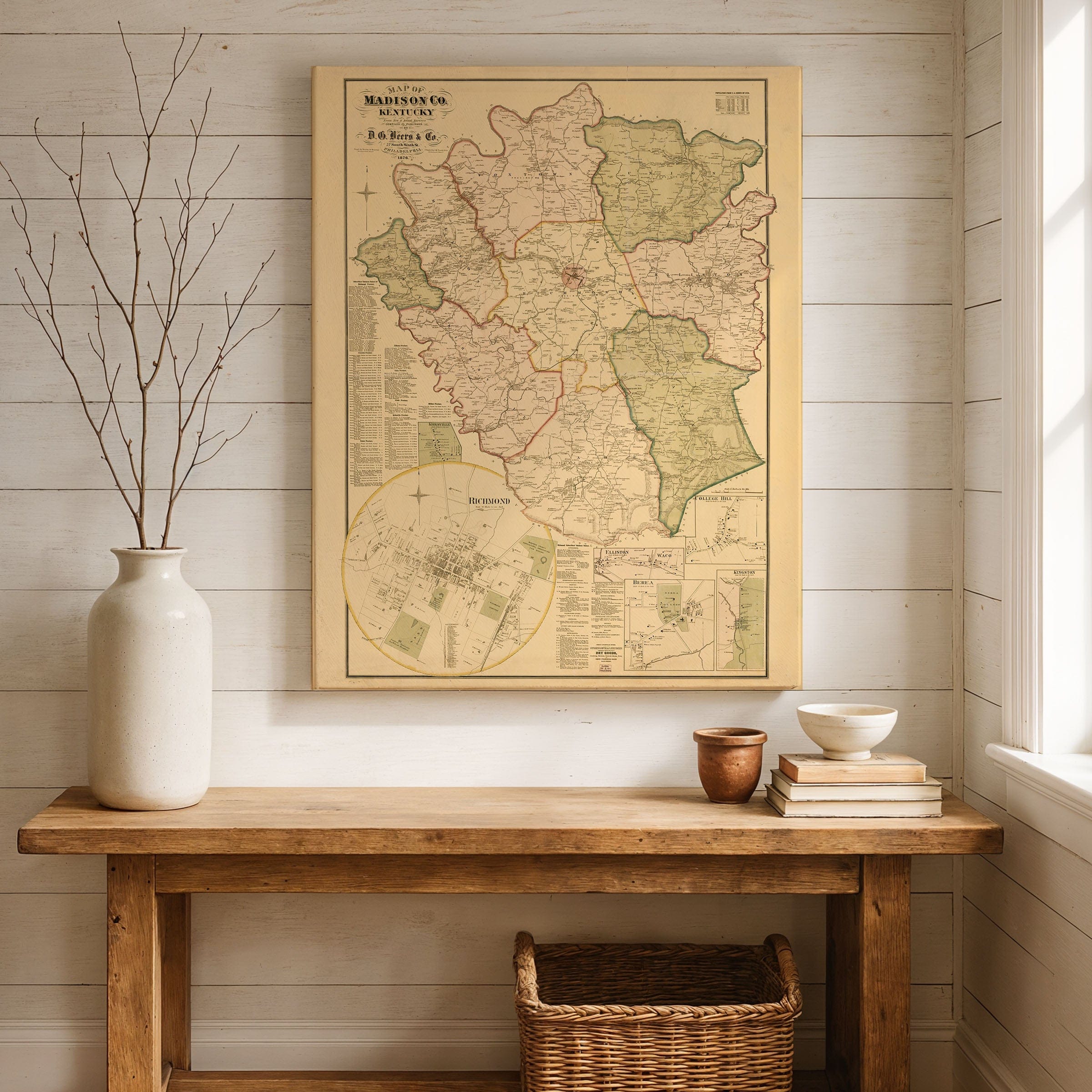 Madison County, Kentucky Map - 1876 Historic County Map