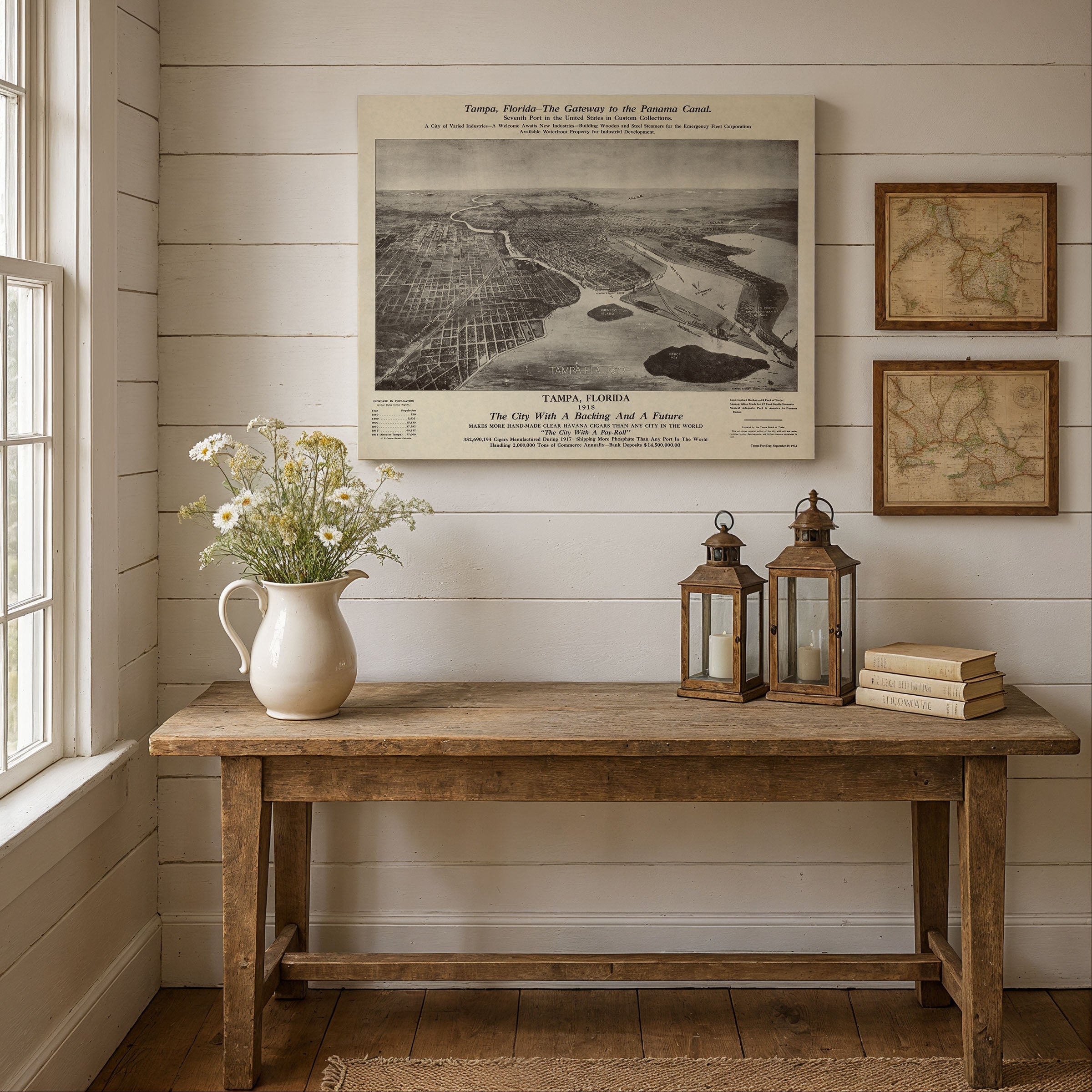 Tampa, Florida 1918 - Gateway to the Panama Canal Map