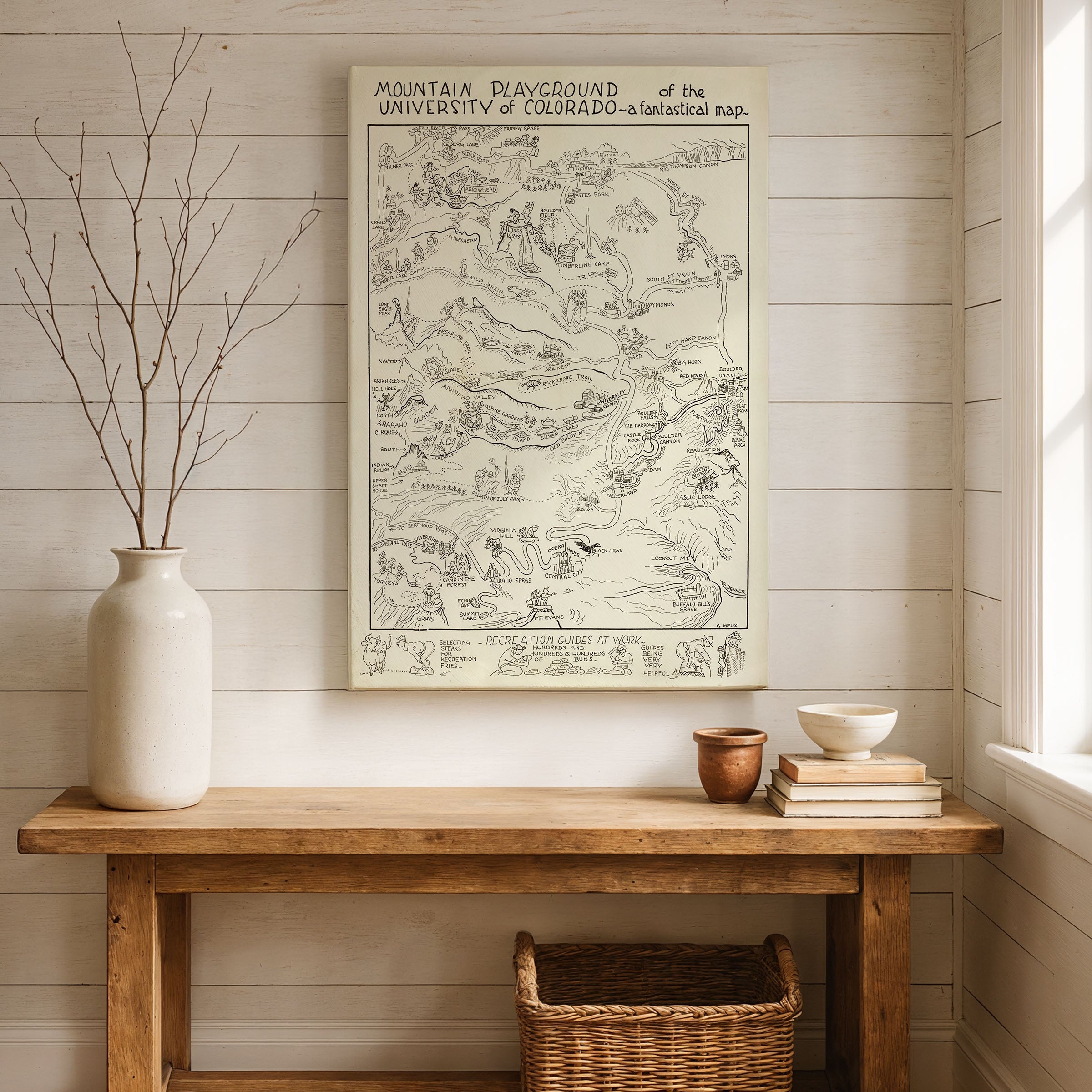 Mountain Playground of the University of Colorado 1940 - Fantastical Map