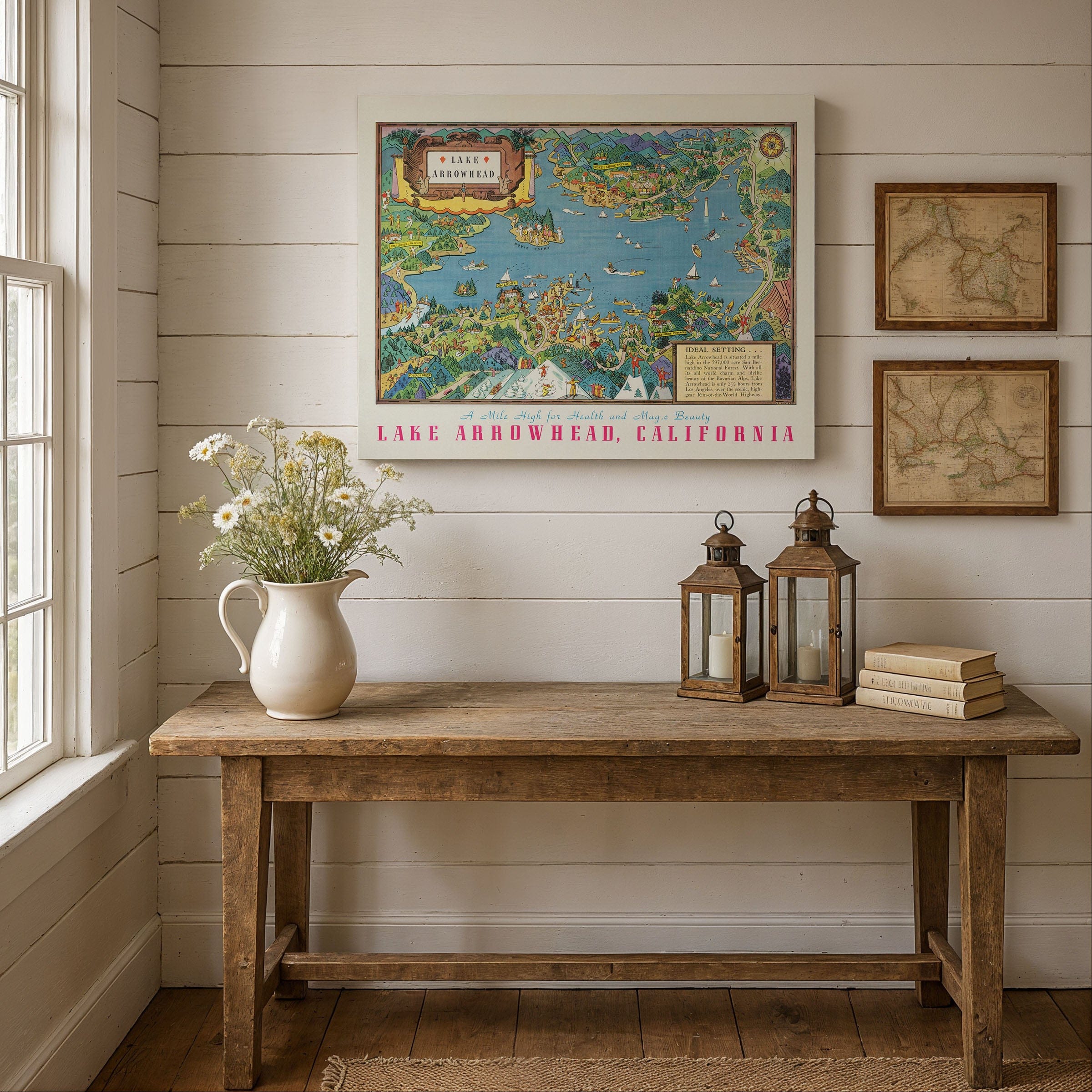 Lake Arrowhead, California Map 1940 - Archive Prints