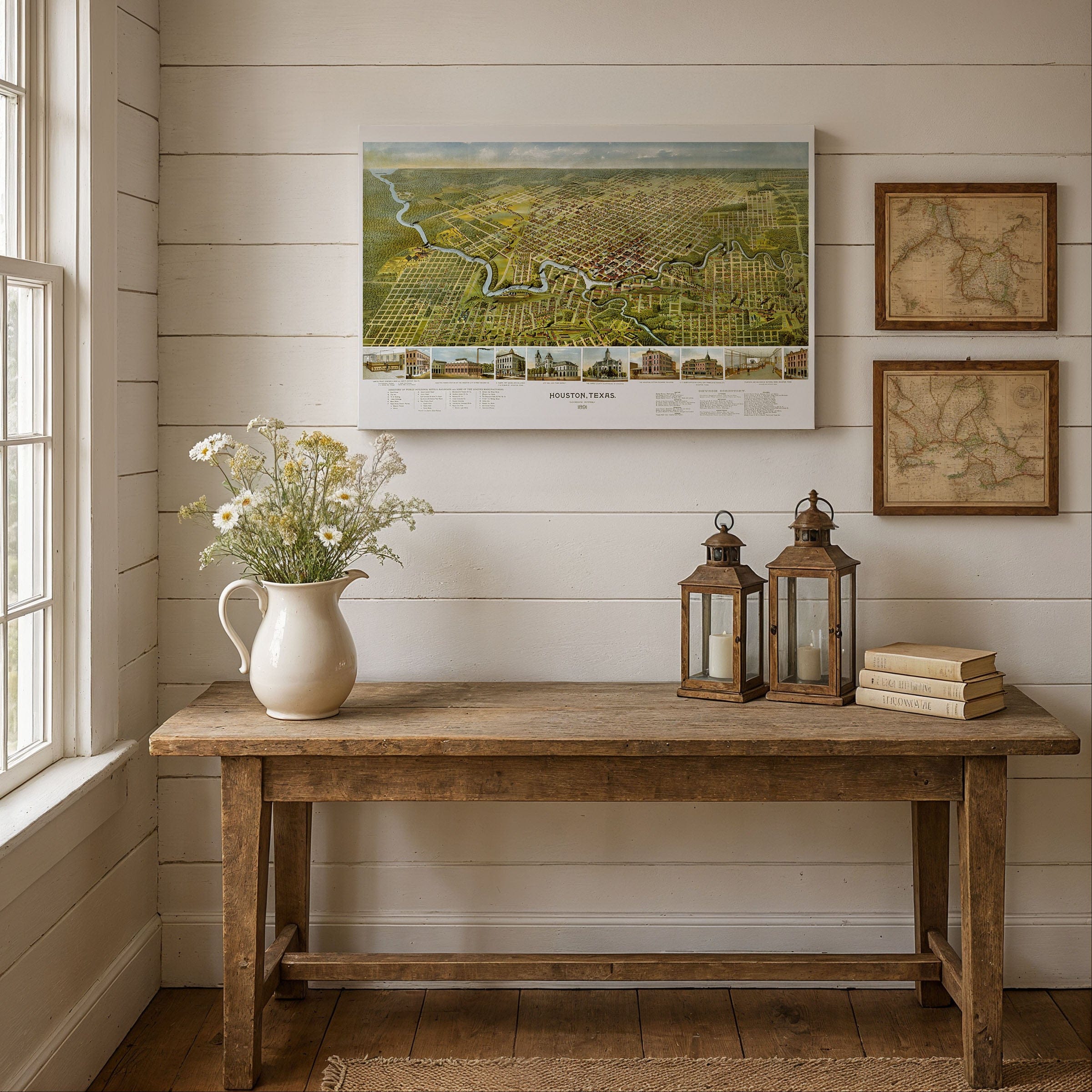 Houston, Texas Map 1891 - Archive Prints