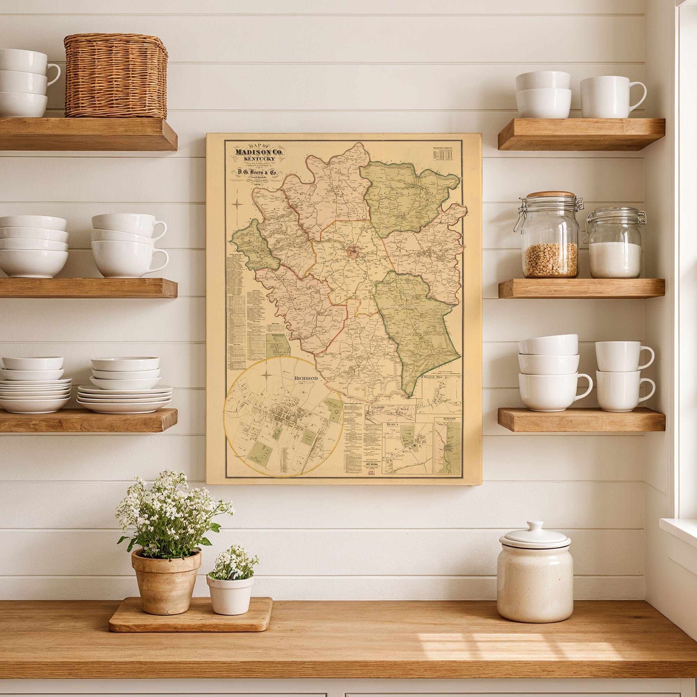 Madison County, Kentucky Map - 1876 Historic County Map